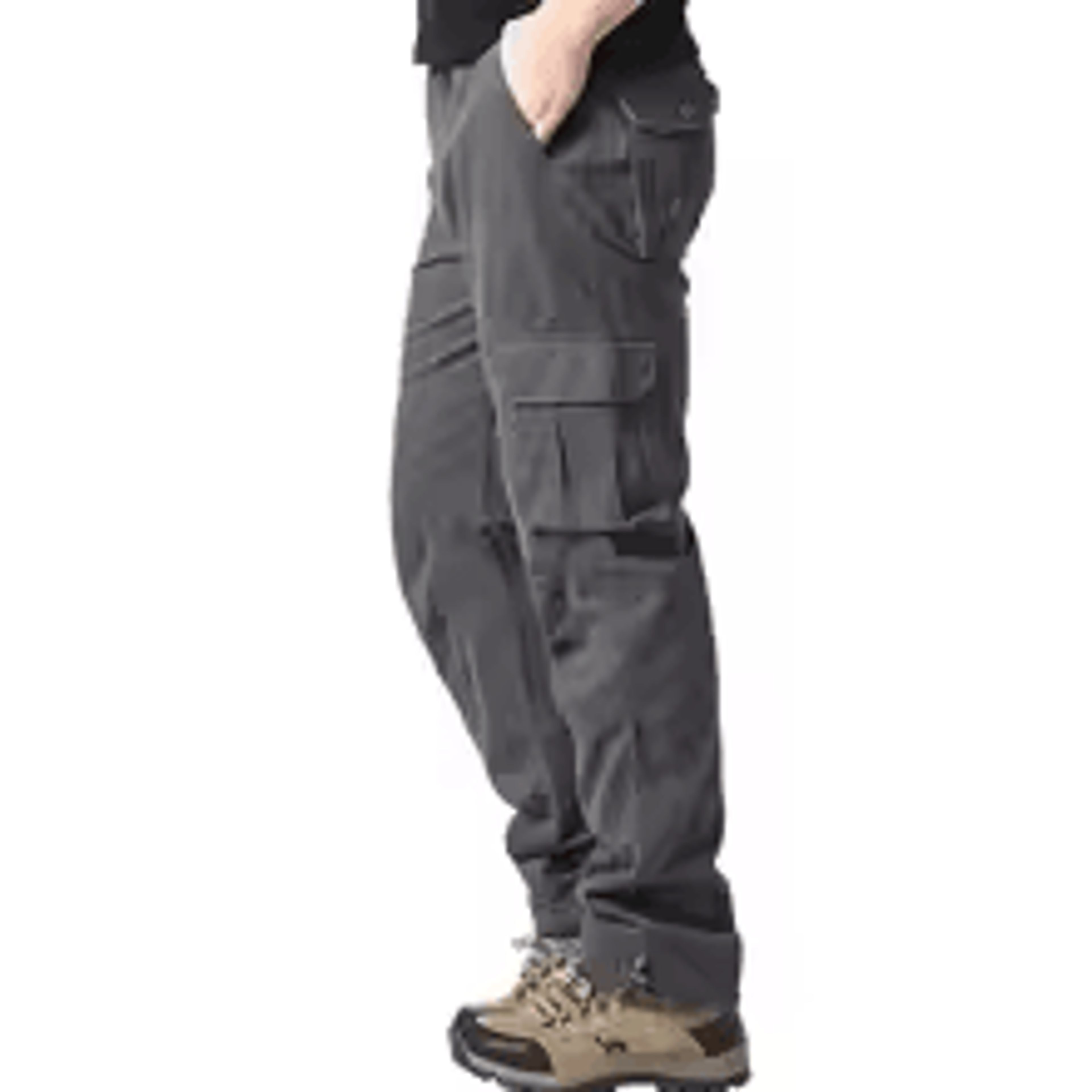 Mens Tactical Overalls Loose Fit Large Pocket Cotton Casual Work Jogging Pants With Elastic Waist 7