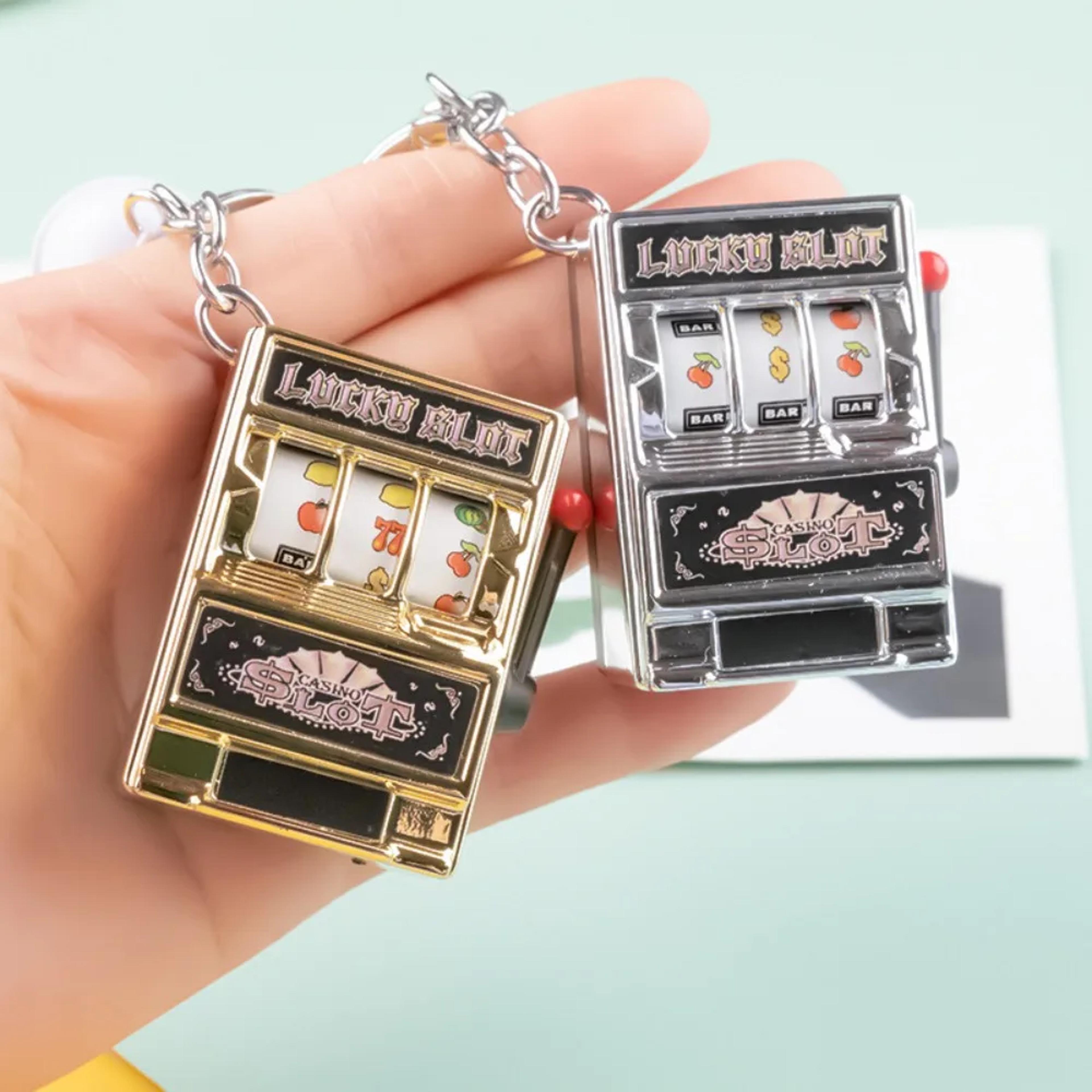 Personalized Fruit Machine Slot Machine Keychain Creative Car Pendant Key Ring Gift Accessory 3