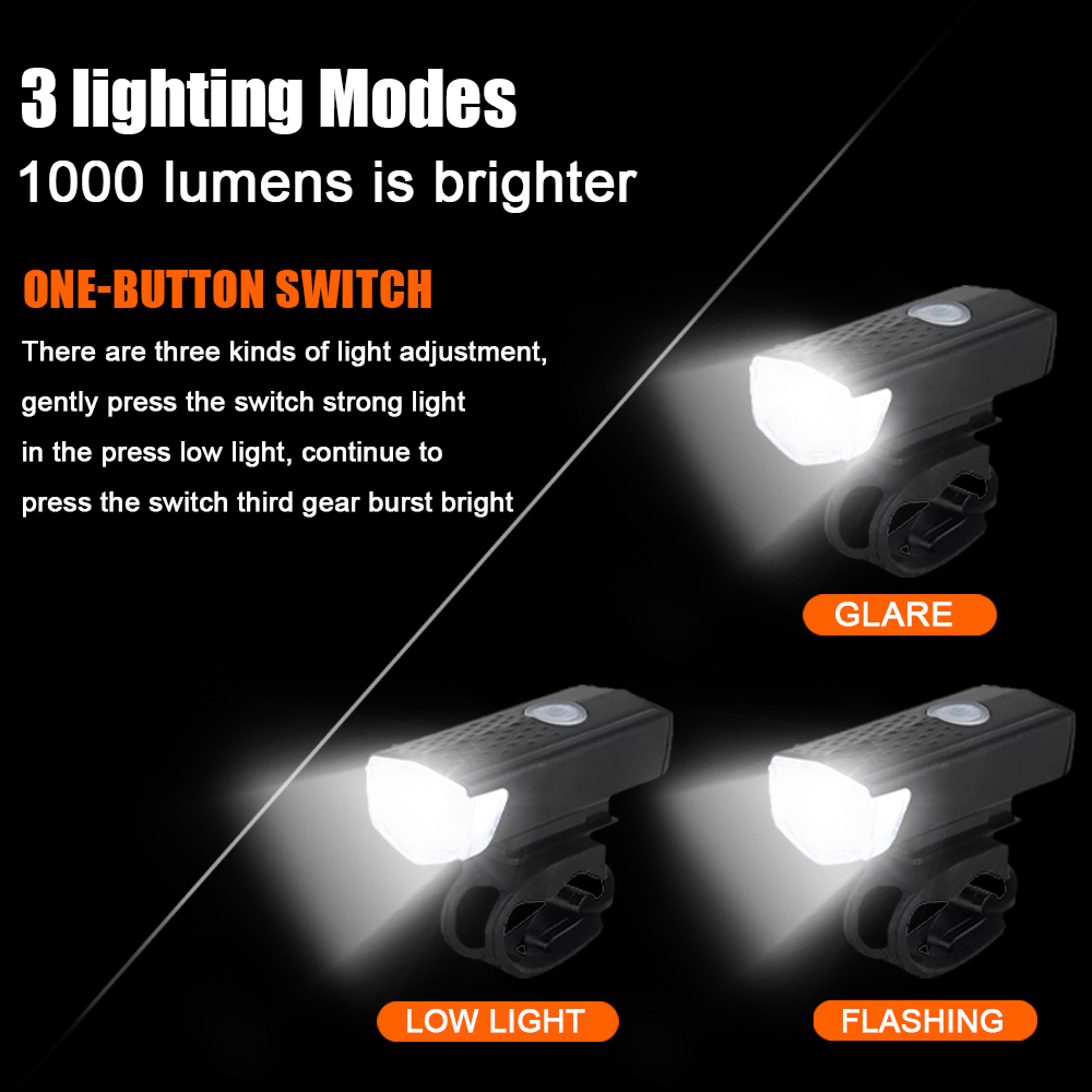 USB Rechargeable Bike Light Set Front  Rear LED Lights With Modes For Safe Cycling 2