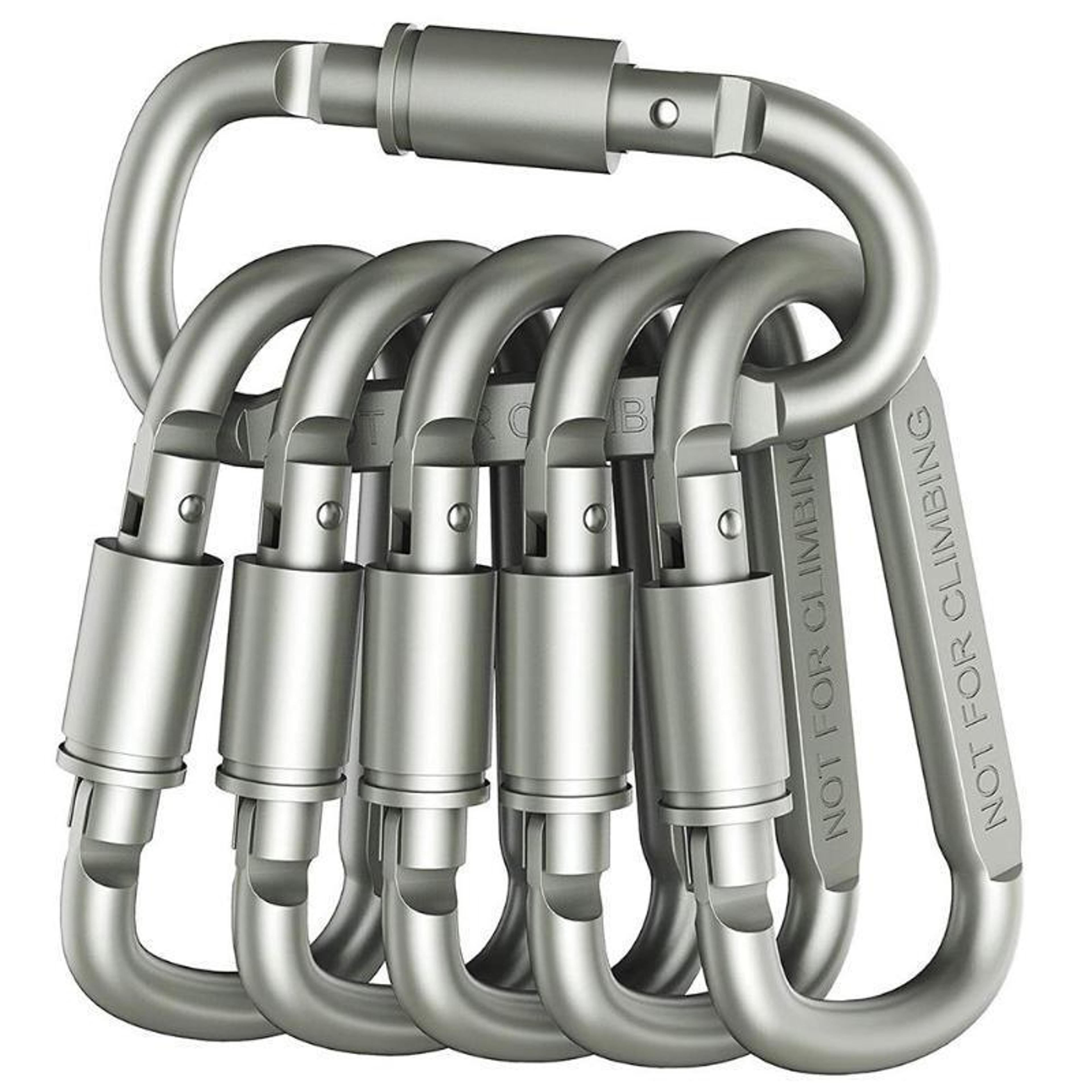 heavy duty aluminum carabiner set for outdoor edc keychain clip, tactical hook & karabiner clips