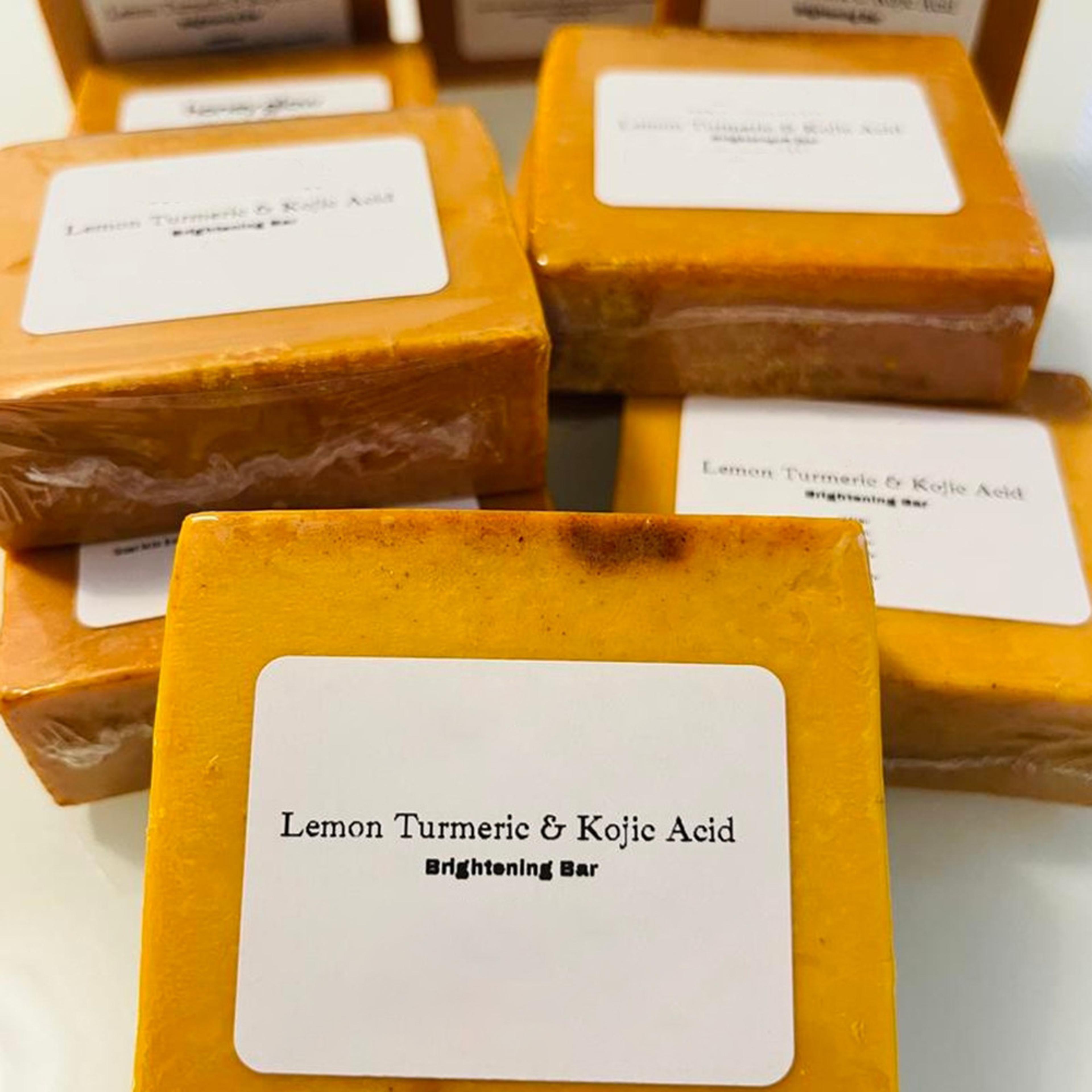 turmeric lemon handmade soap with kojic acid for face & body