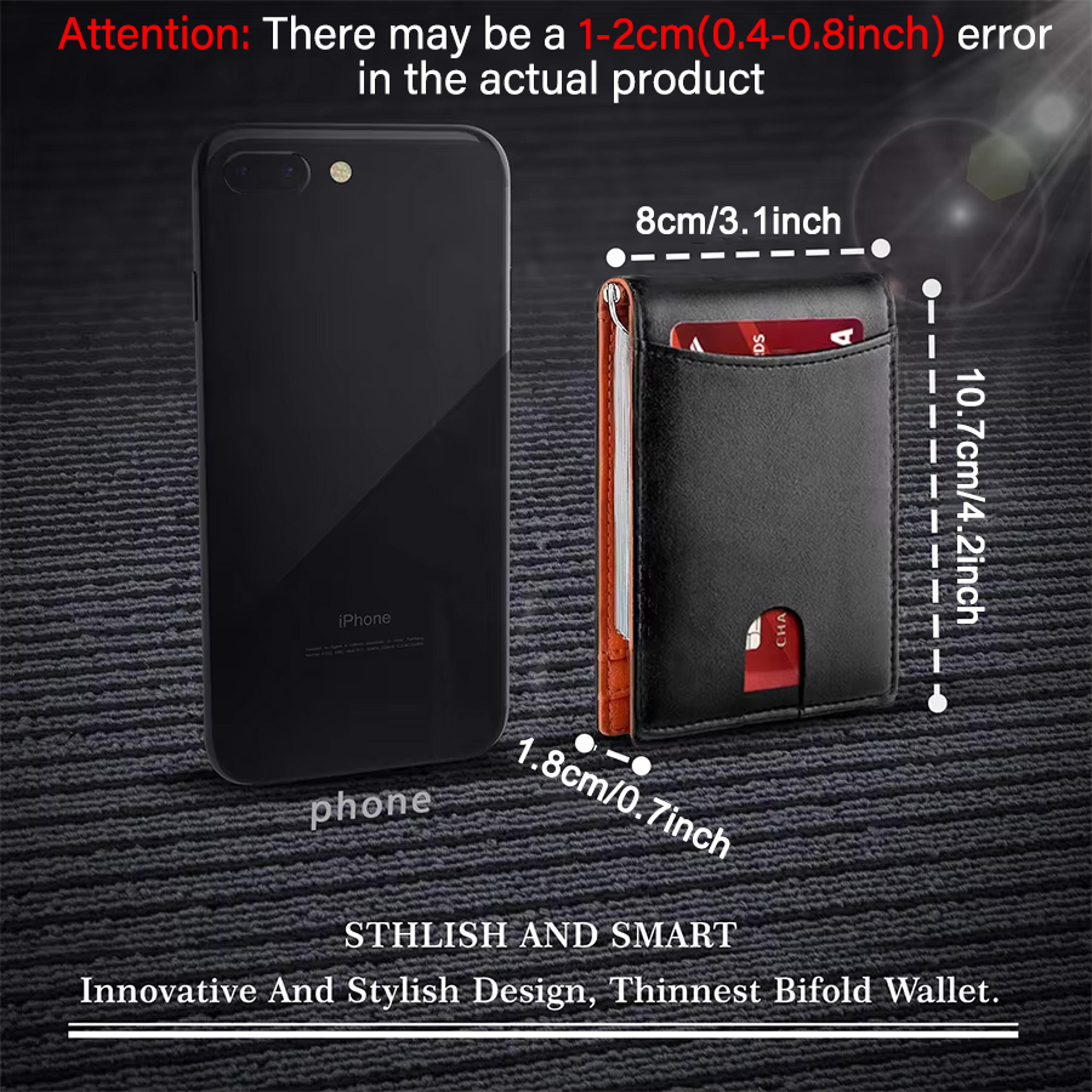 Slim RFID Blocking Leather Wallet For Men Credit Card Holder  Money Clip 5