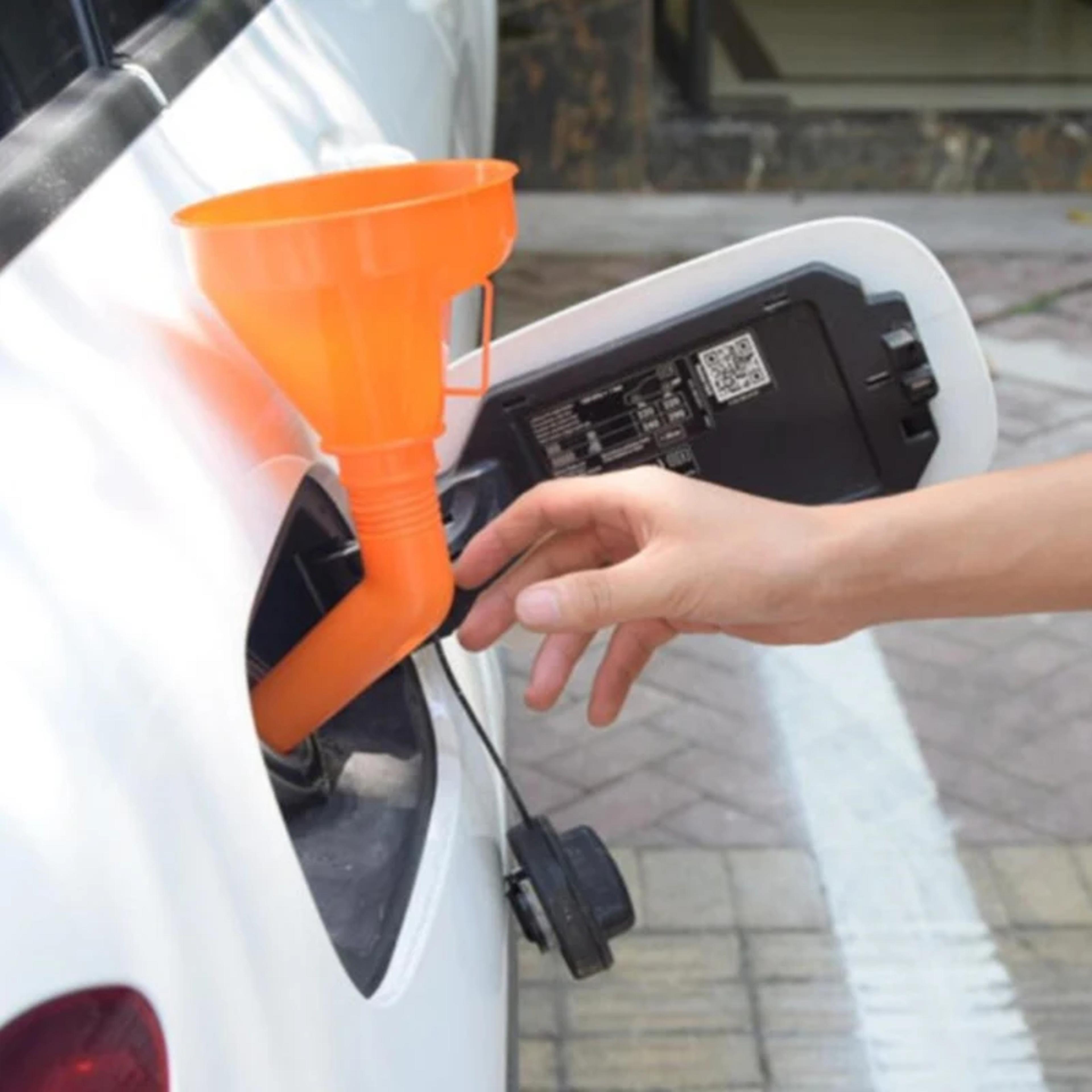 refueling funnel with filter for motorcycles & cars gasoline engine oil funnel, long mouth design, car repair tool