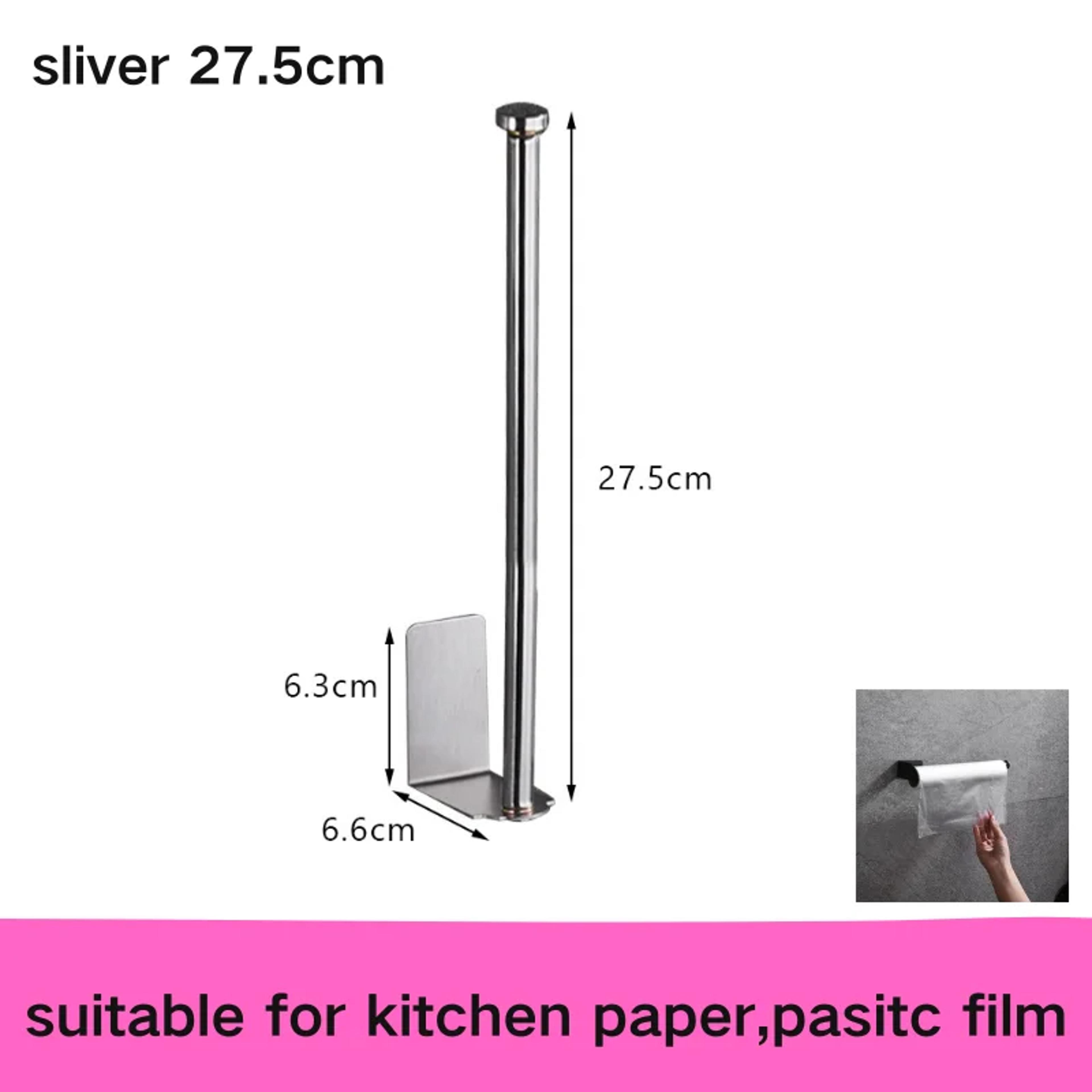 No Punching Stainless Steel Toilet Paper Holder Self Adhesive Bathroom  Kitchen Roll Holder 7