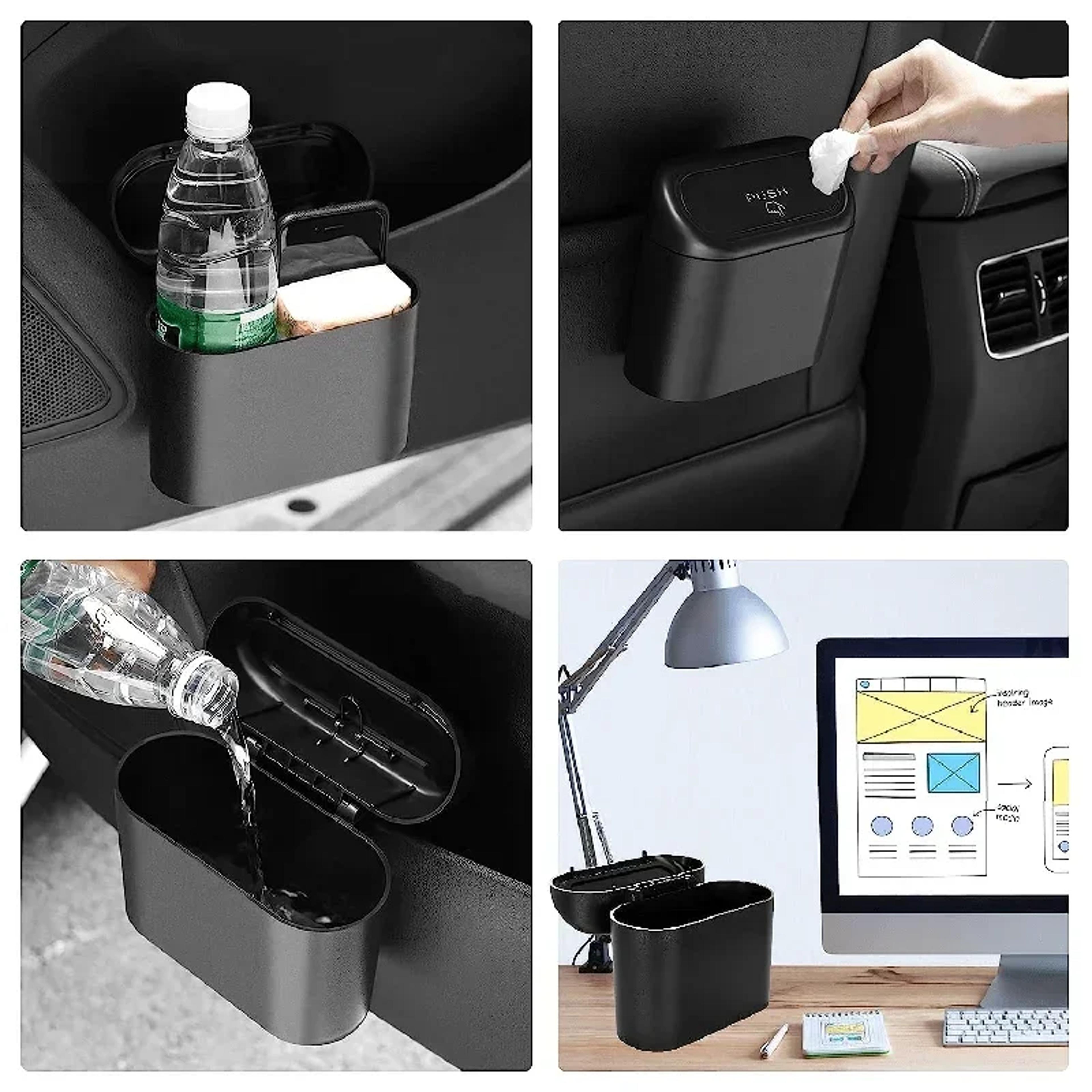 Compact Leak Proof Car Trash Can With Lid Garbage Bags Convenient Mini Car Accessory For Cleanlines 1