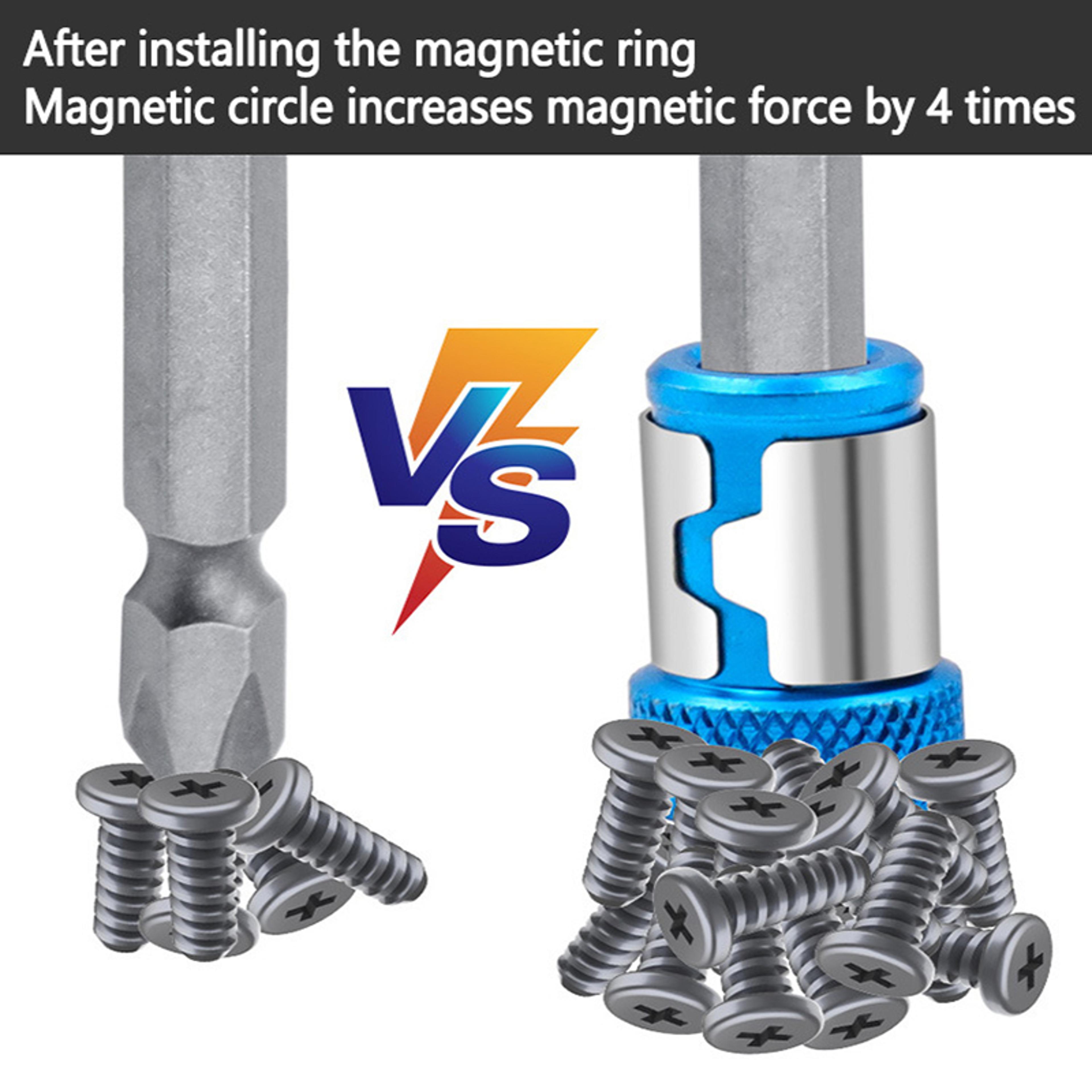 Universal Magnetic Bit Magnetizer Ring For Screwdriver Bits Strong Grip Alloy Tool Accessory 5