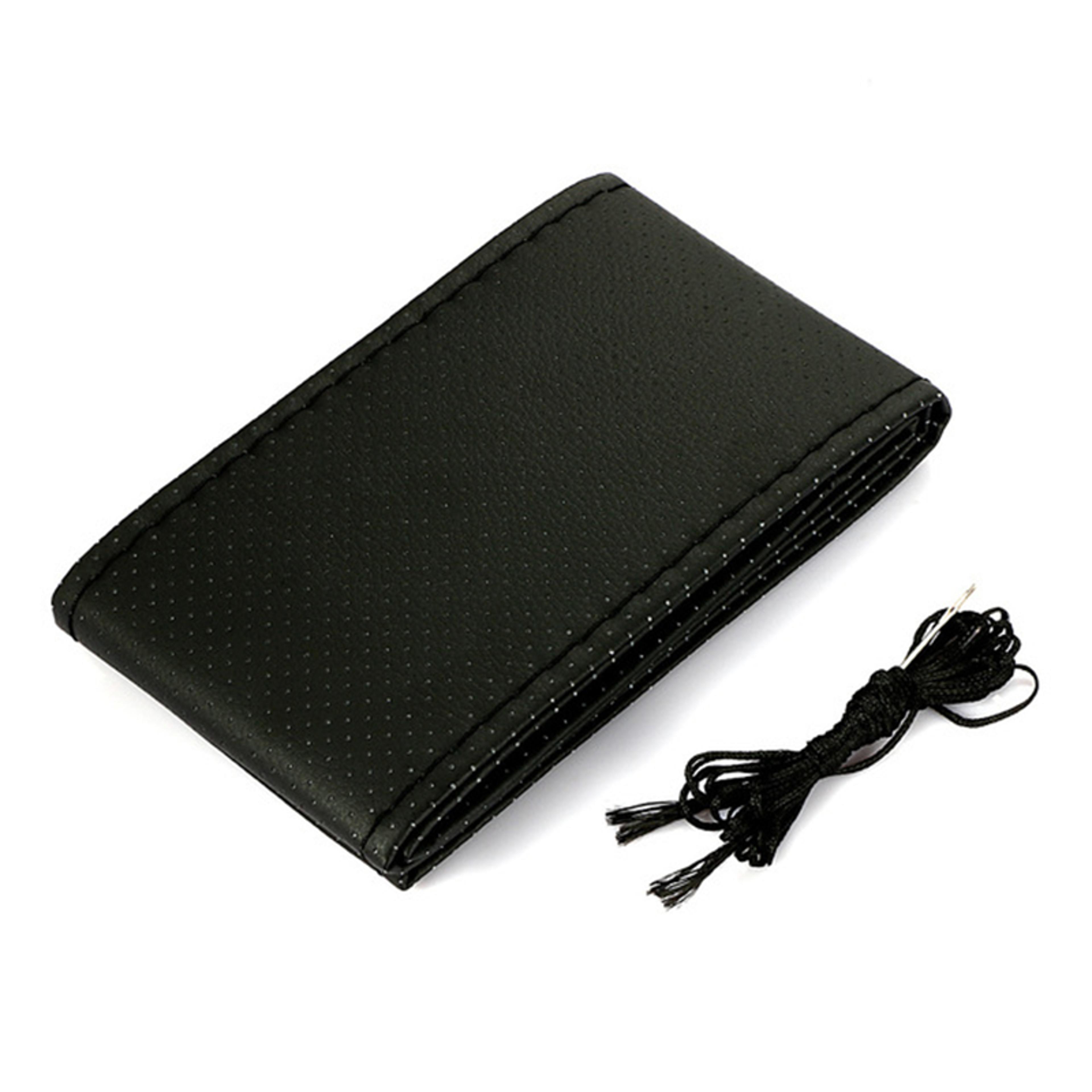 Leather Steering Wheel Cover Kit Soft Artificial Leather With Needles  Thread For Wheels 4
