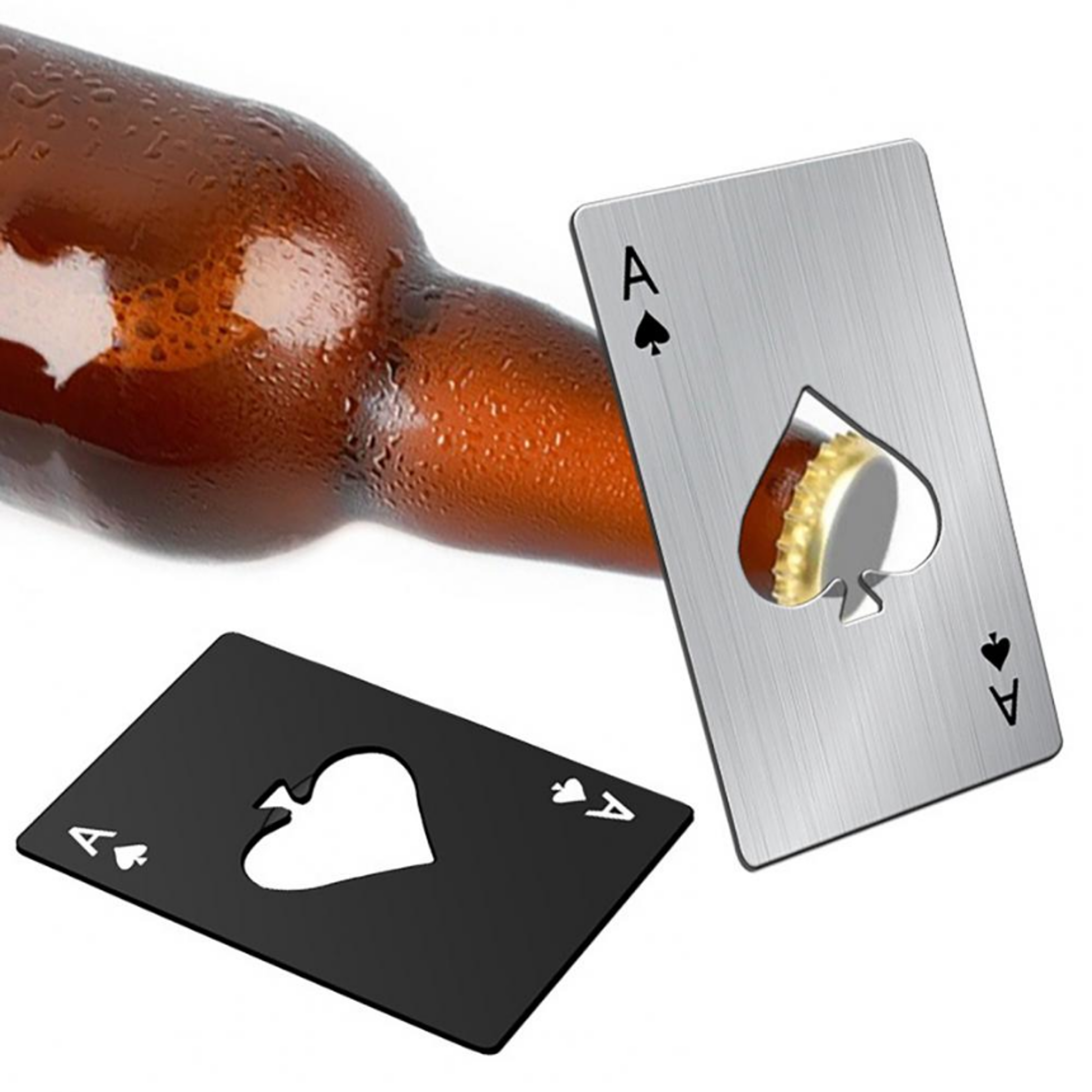 creative poker shaped bottle opener stainless steel credit card size bar & restaurant beer tool gift