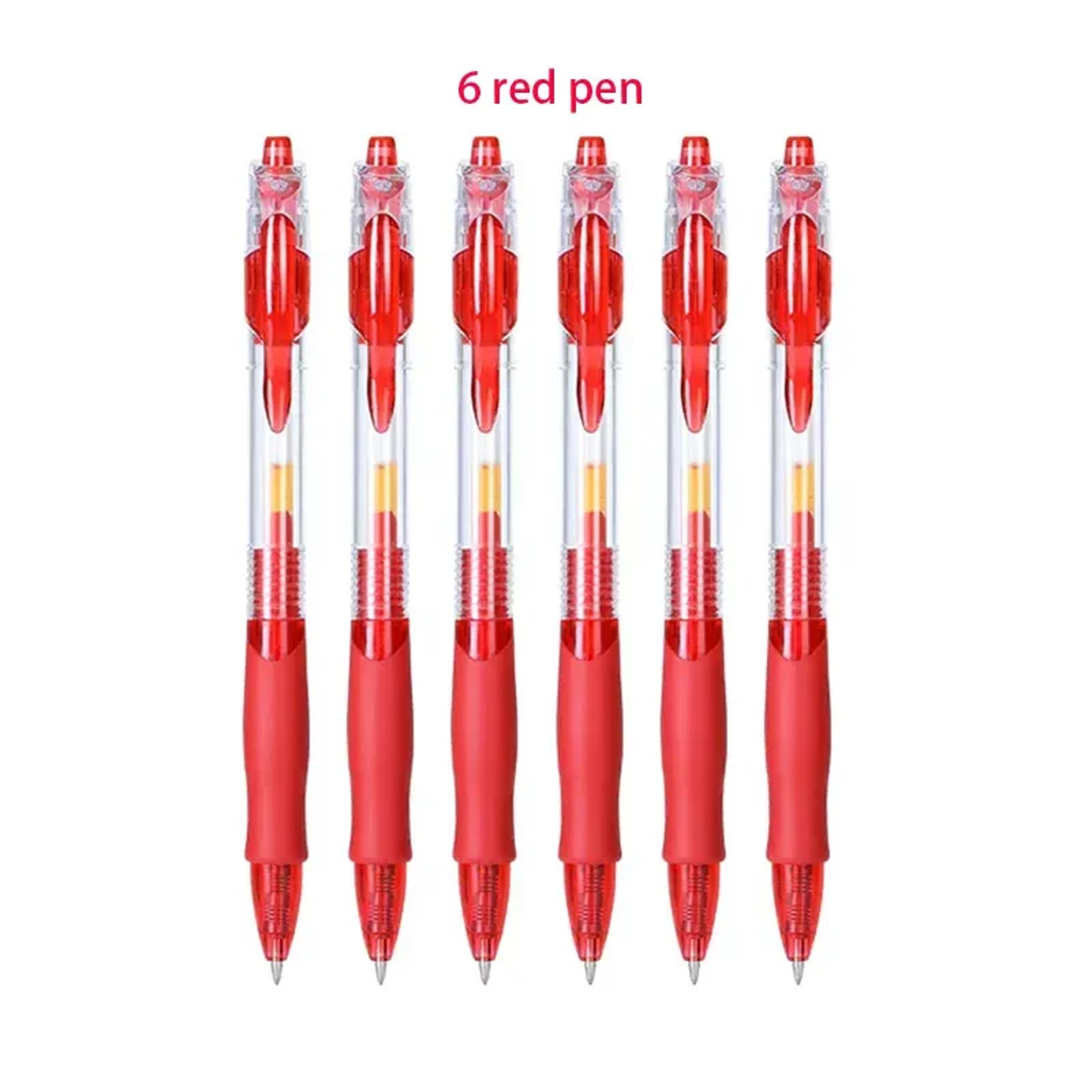 Retractable Gel Pens Set Black Red Blue Ink Ballpoint For Writing  Office Supplies 6