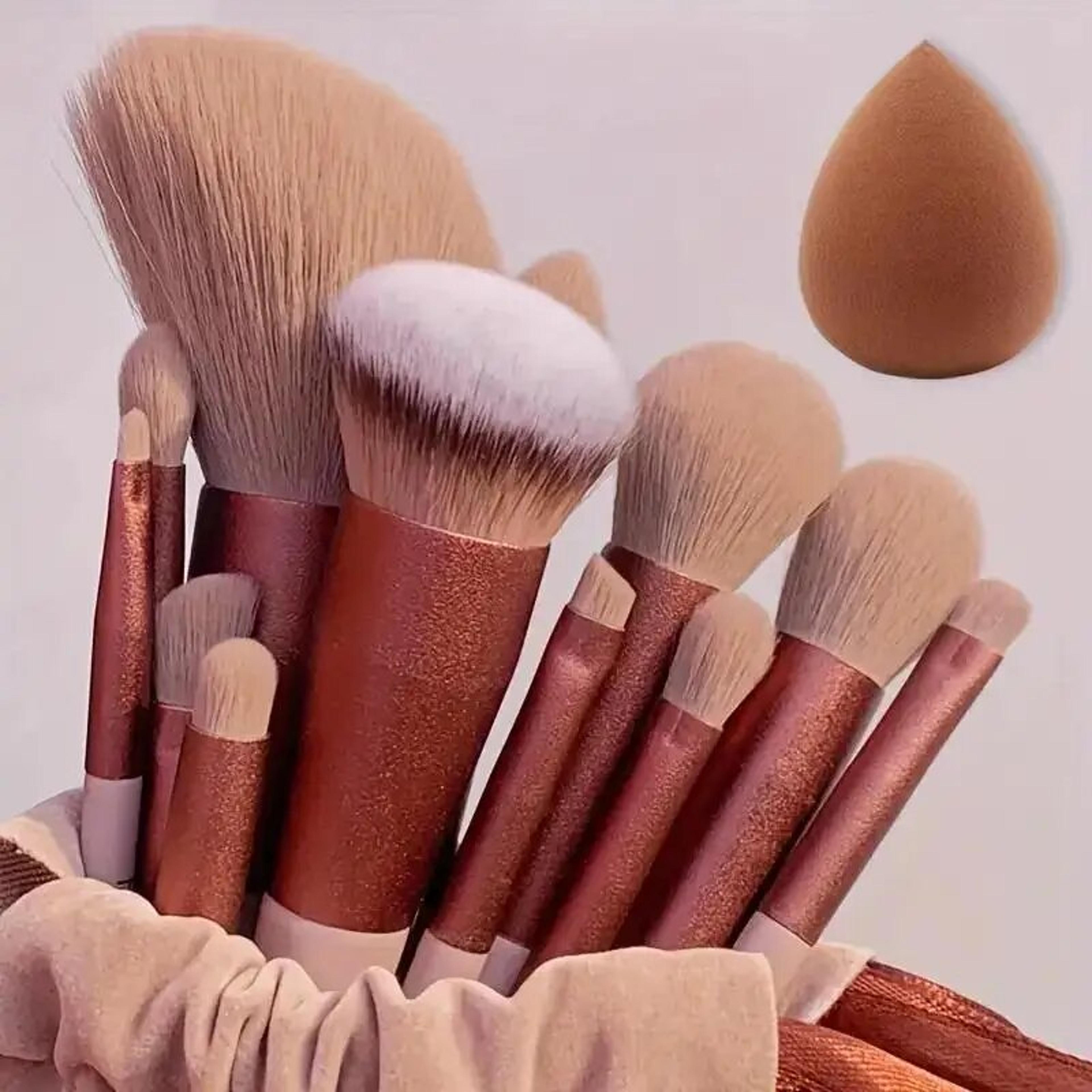 Soft Fluffy Makeup Brush Set Premium Kabuki  Blending Brushes For Flawless Foundation Powder And Ey 1