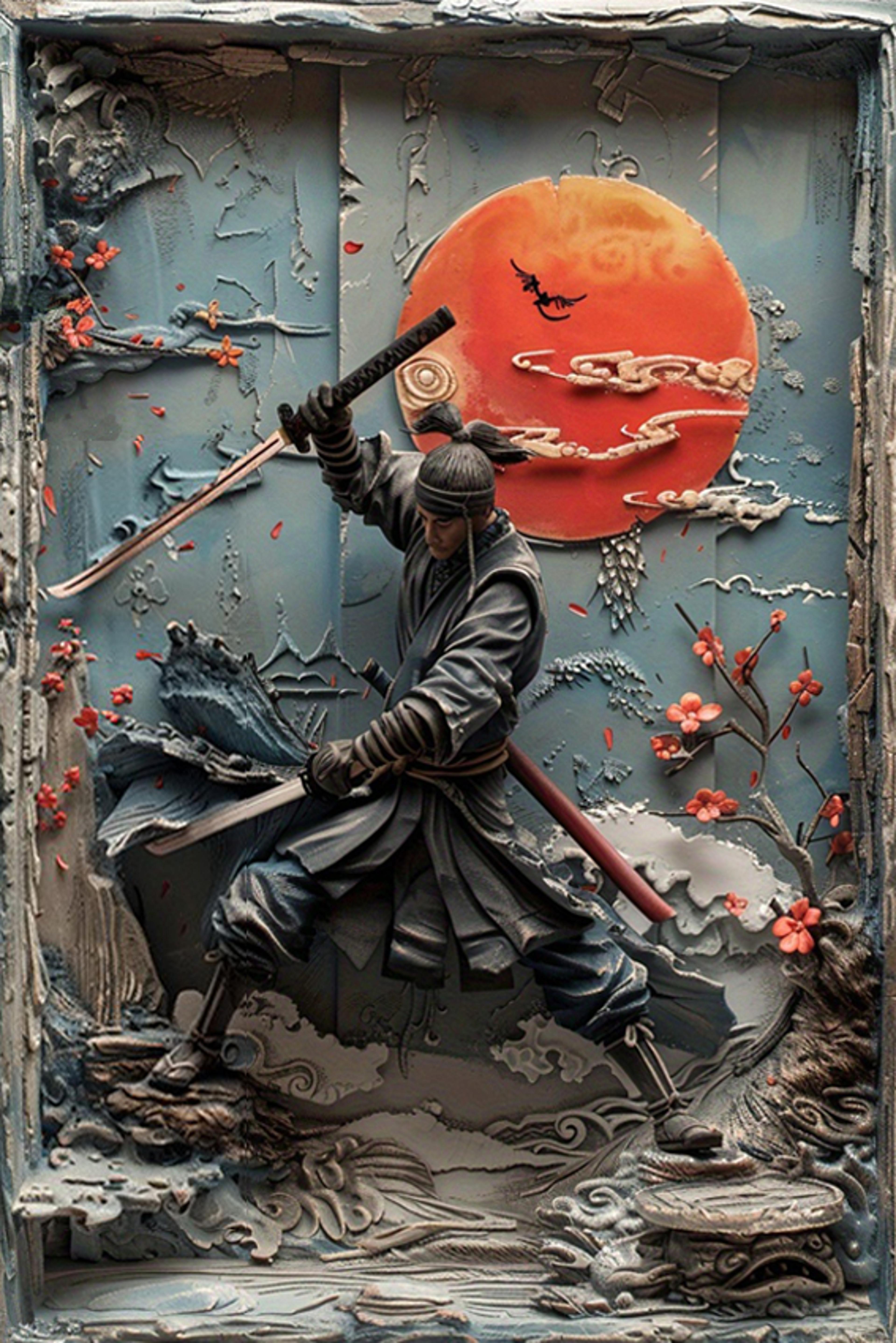 Vintage Samurai Ninja Metal Wall Art Plaque Perfect For Cafe Man Cave Bars Garden Home Room Clubs   3