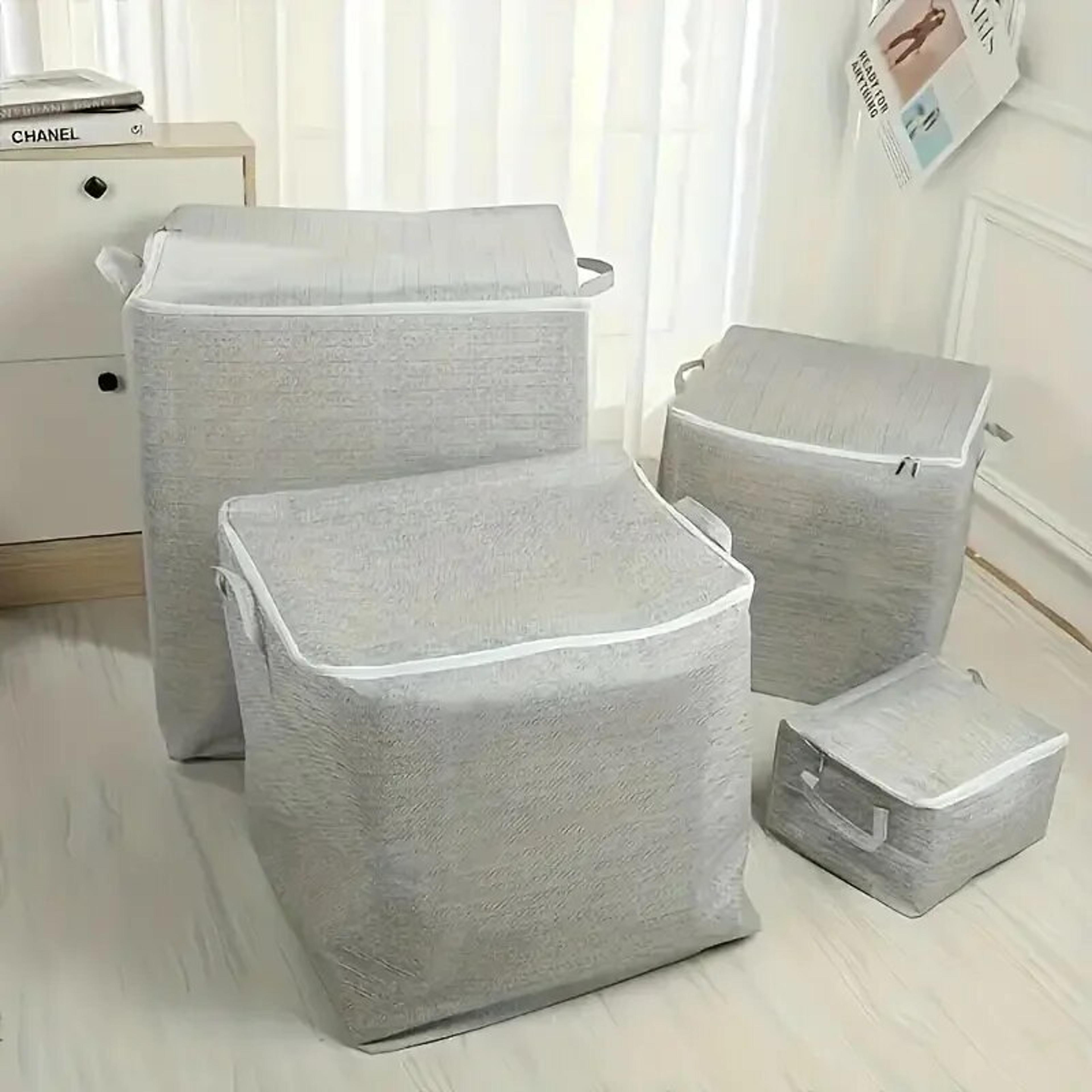large capacity closet organizer storage bag non woven fabric, zippered, ideal for quilts, clothing & toys