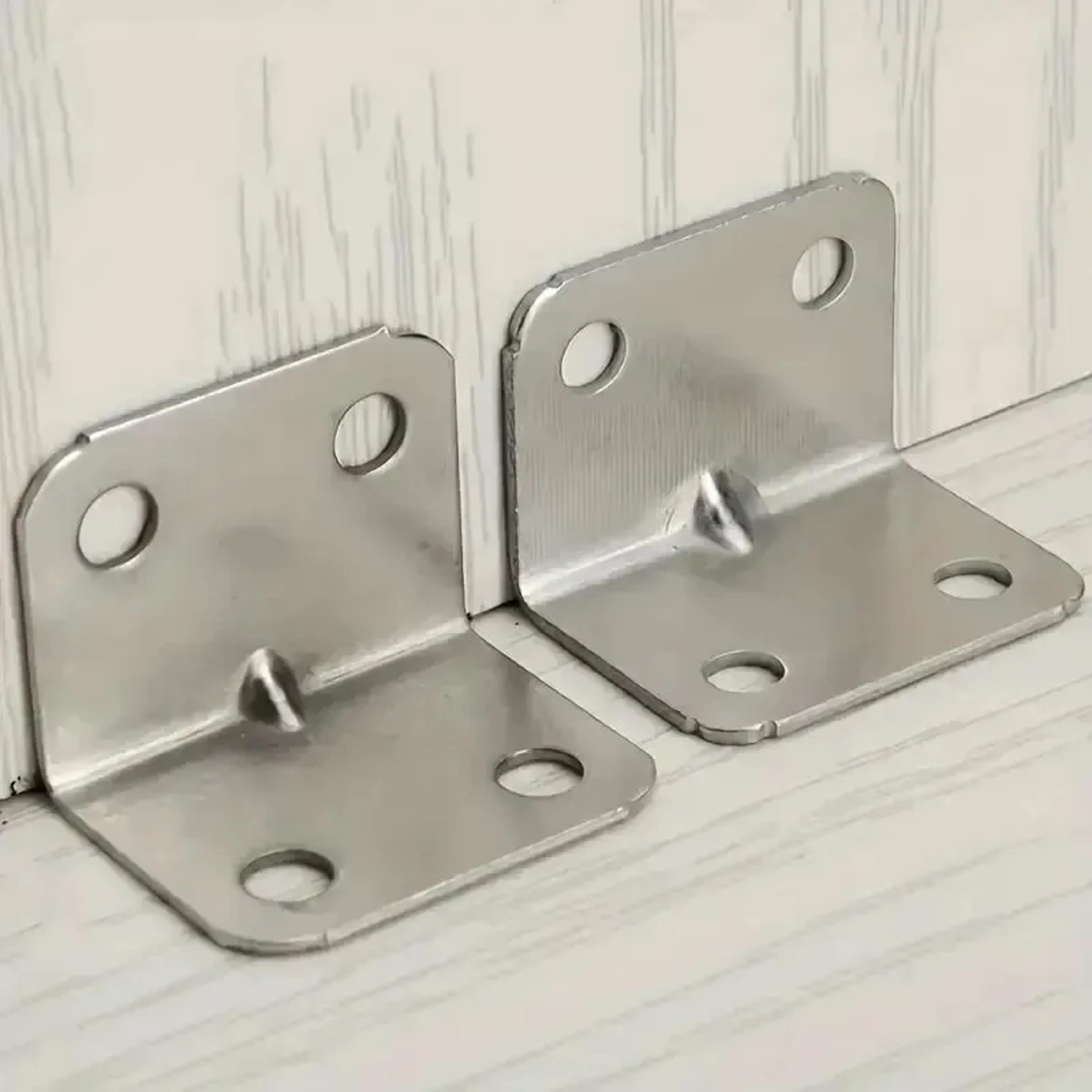 Heavy Duty Angle Iron Bracket Set For Furniture  Cabinets Stainless Steel Fixed Connectors 0