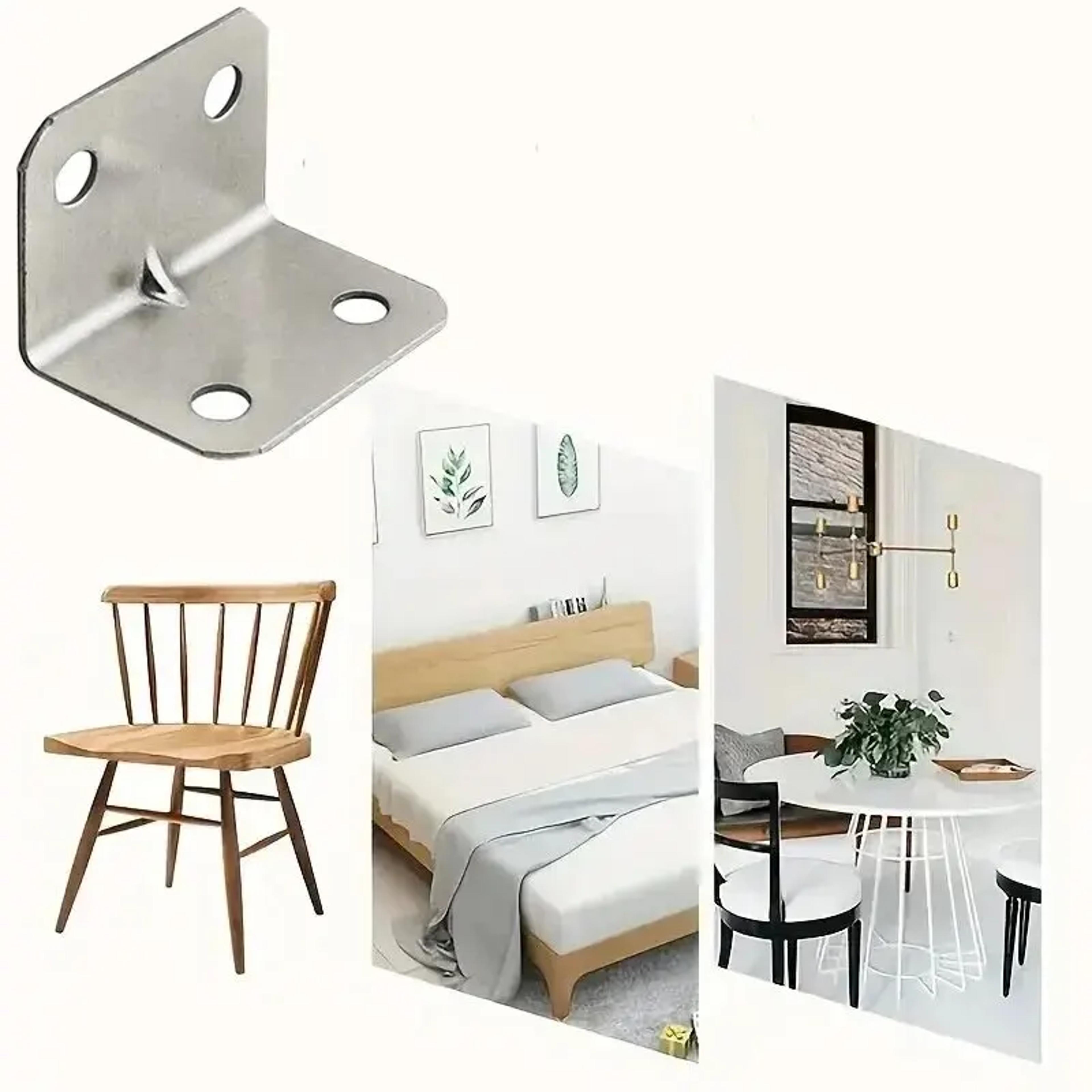 Heavy Duty Angle Iron Bracket Set For Furniture  Cabinets Stainless Steel Fixed Connectors 1