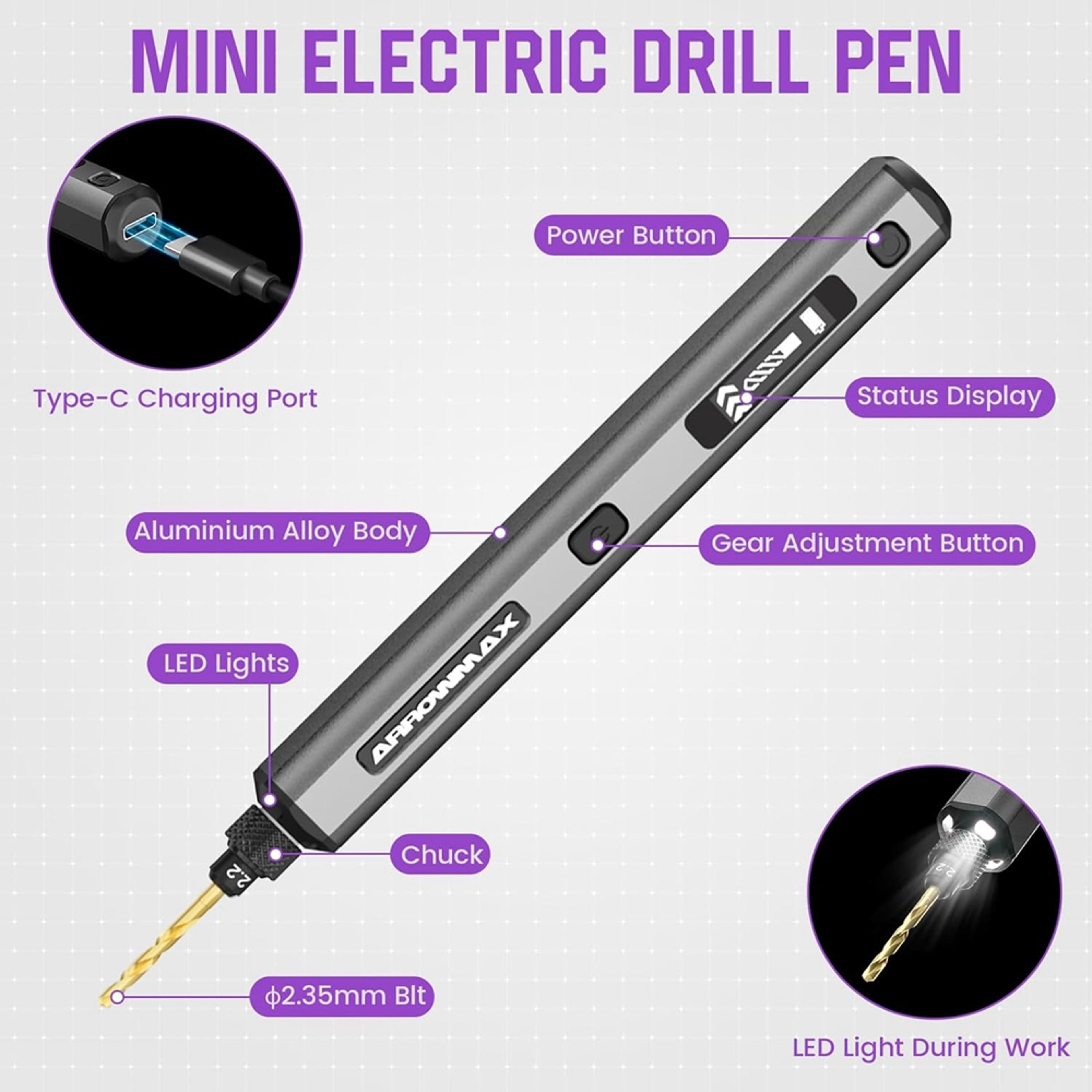 Mini Electric Drill Rotary Tool Rechargeable Cordless Drill For Crafts Wood Plastic And Aluminum 3