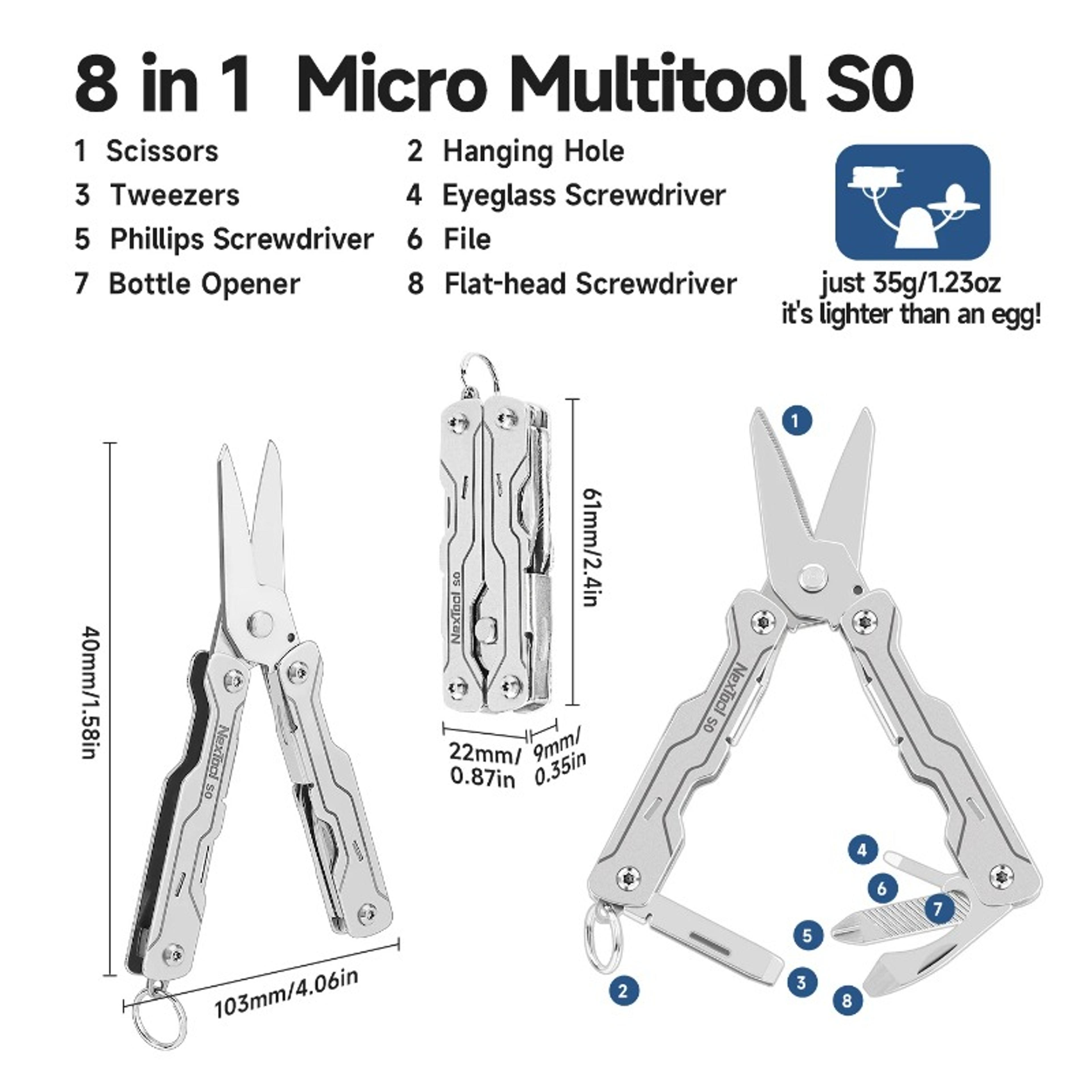 Mini Multitool Keychain Sailor Scissors Screwdriver Folding Pocket Tool For EDC  Travel 1