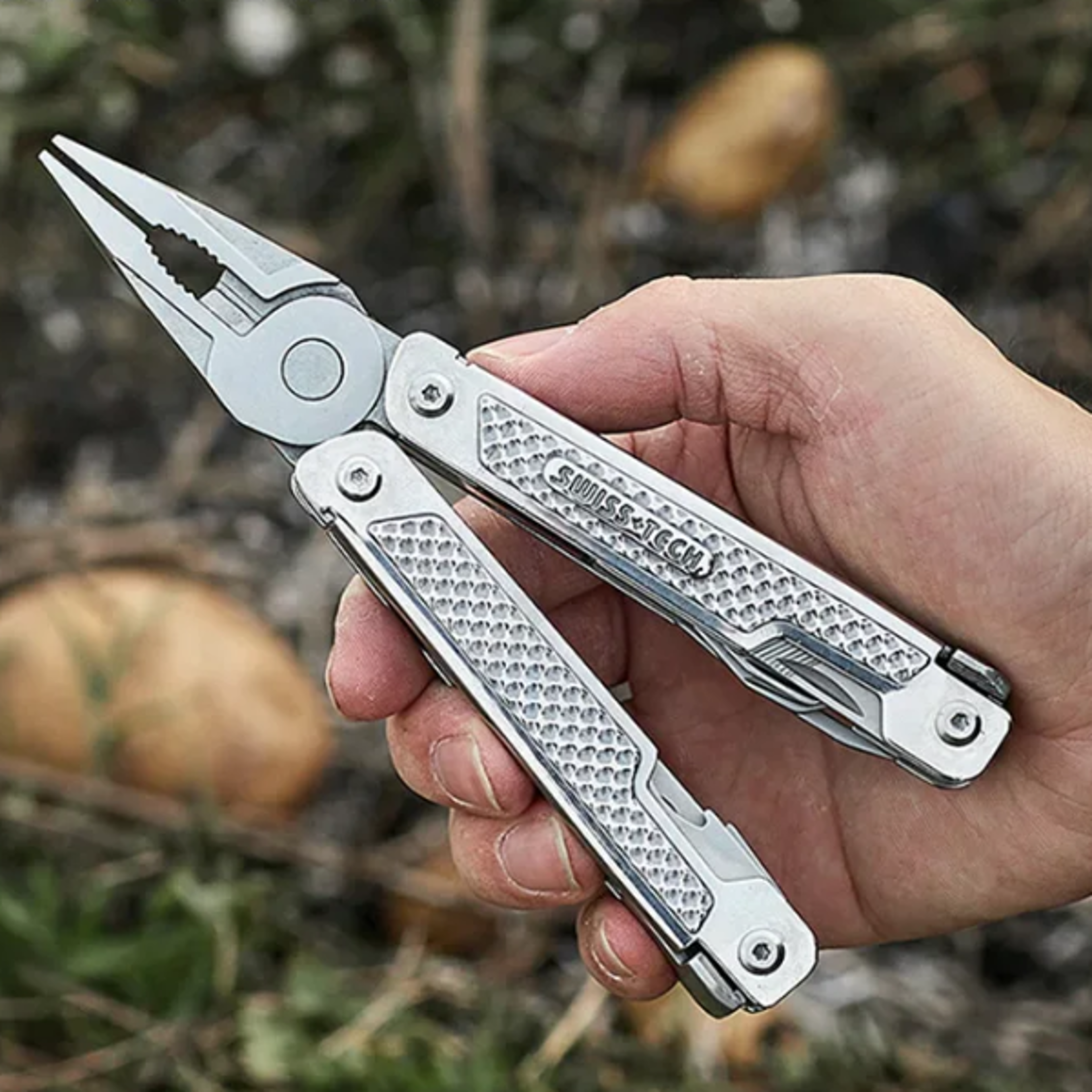 SWISS TECH 15 in 1 Multitool Folding Pliers Multifunction EDC Tool Pocket Knife Scissors Camping Out