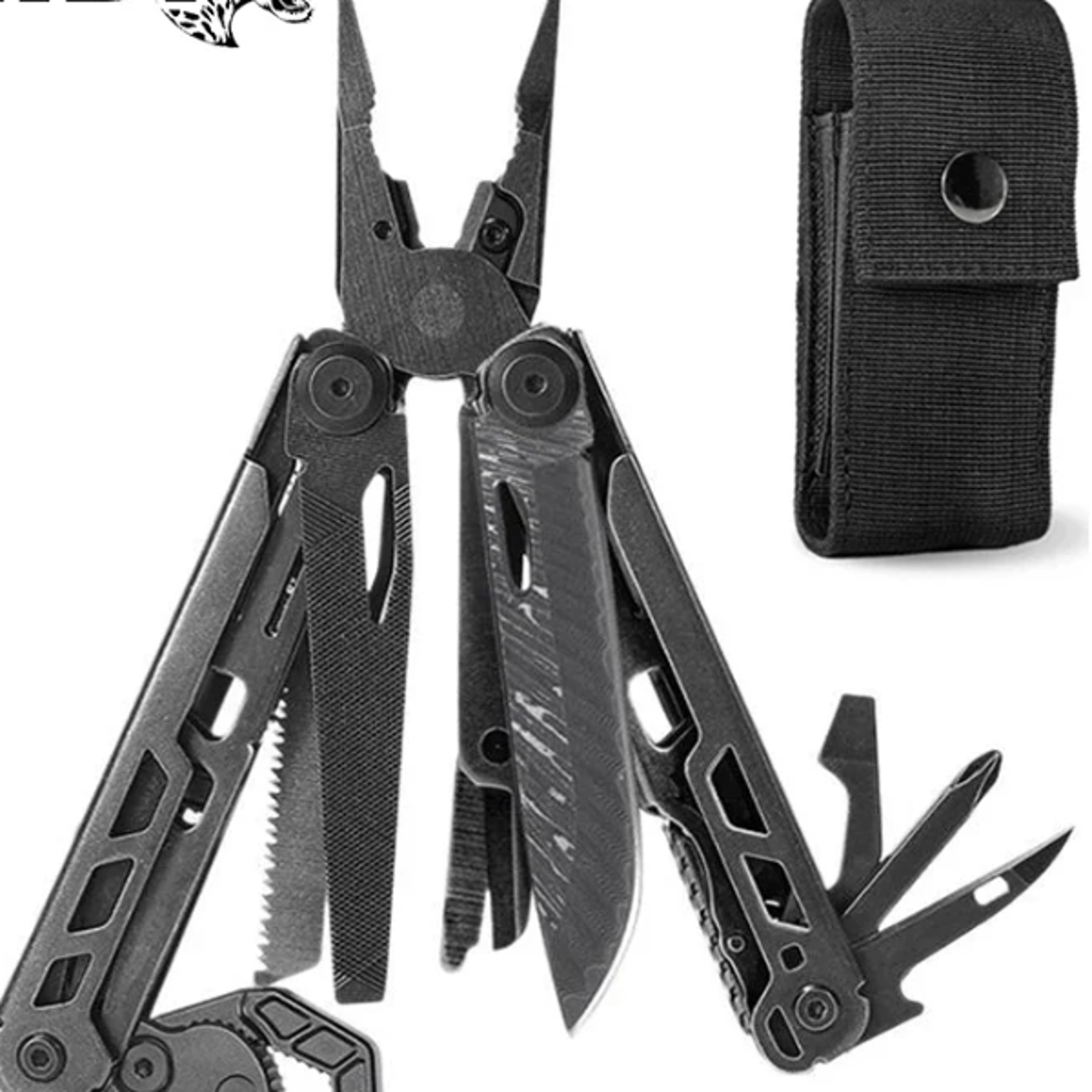 2025 New BHBT 15 in 1 Multi Tool Pliers with Damascus Knife Multifunctional Wrench Folding EDC Outd