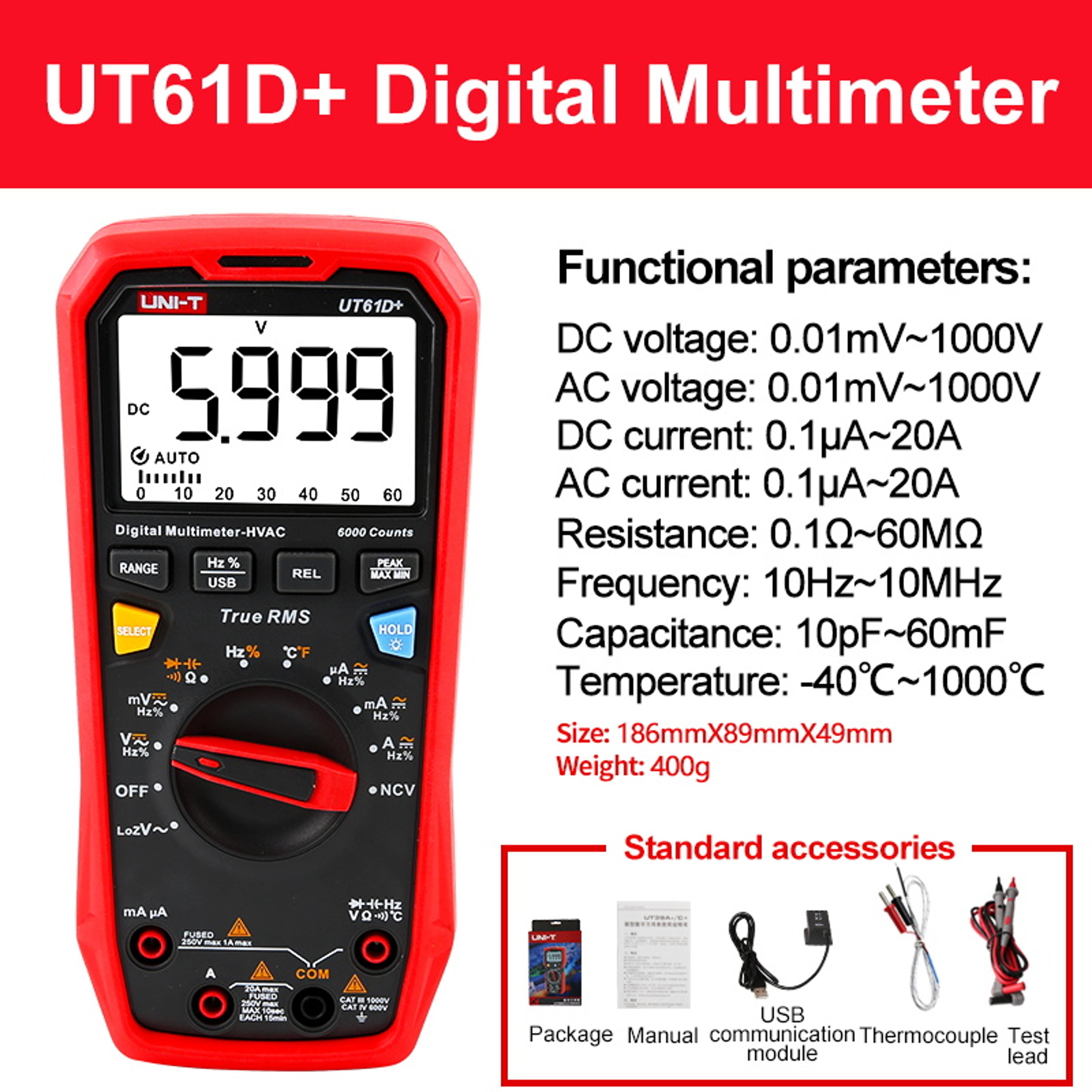 Professional Digital Multimeter Analog  Digital Multi Tester For Resistance Capacitance And More 7