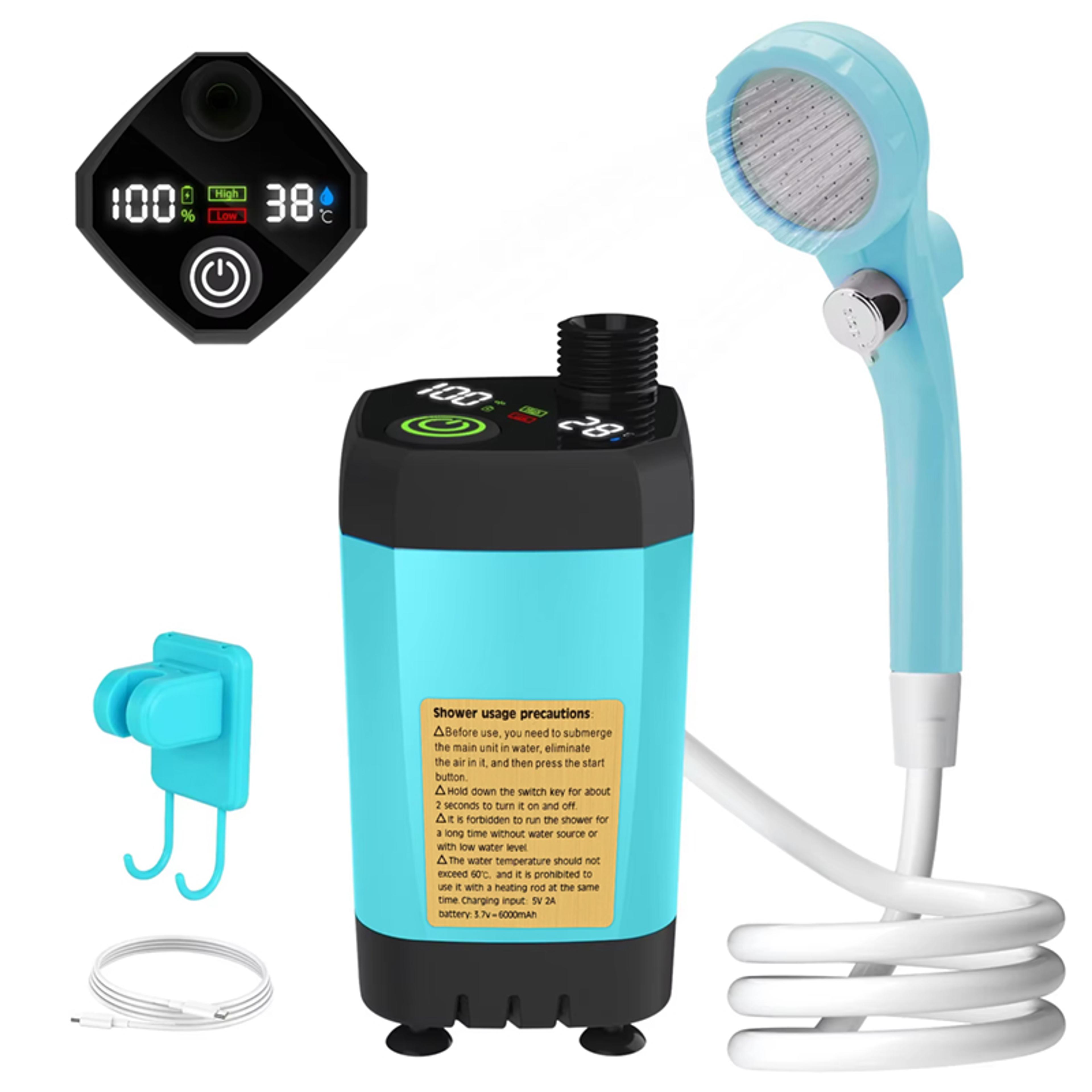 Digital Outdoor Camping Shower Pump With Intelligent Display  Rechargeable Battery 3