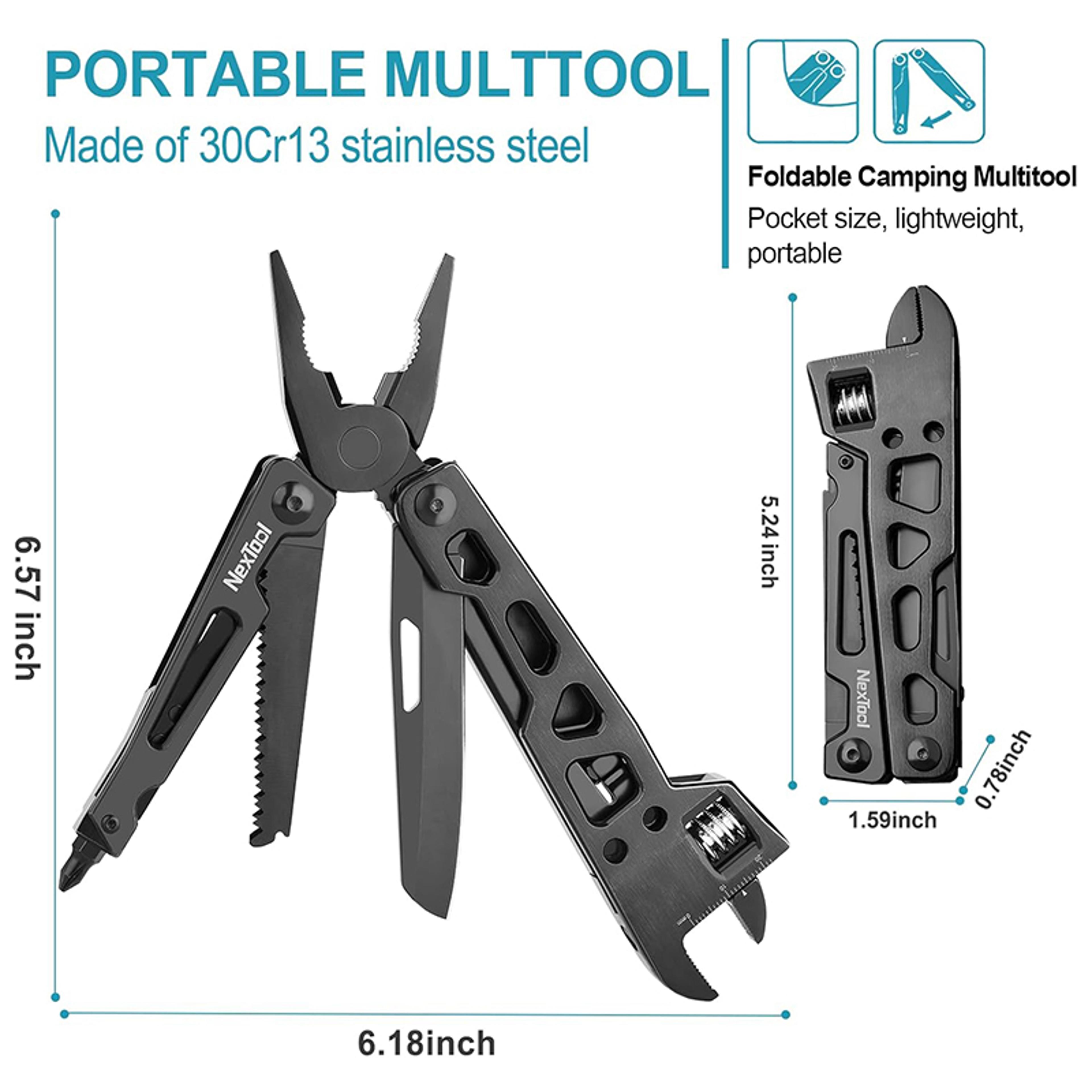 Multi Tool Adjustable Wrench With Pliers  Pocket Knife Compact And Versatile For Daily Maintenance 4