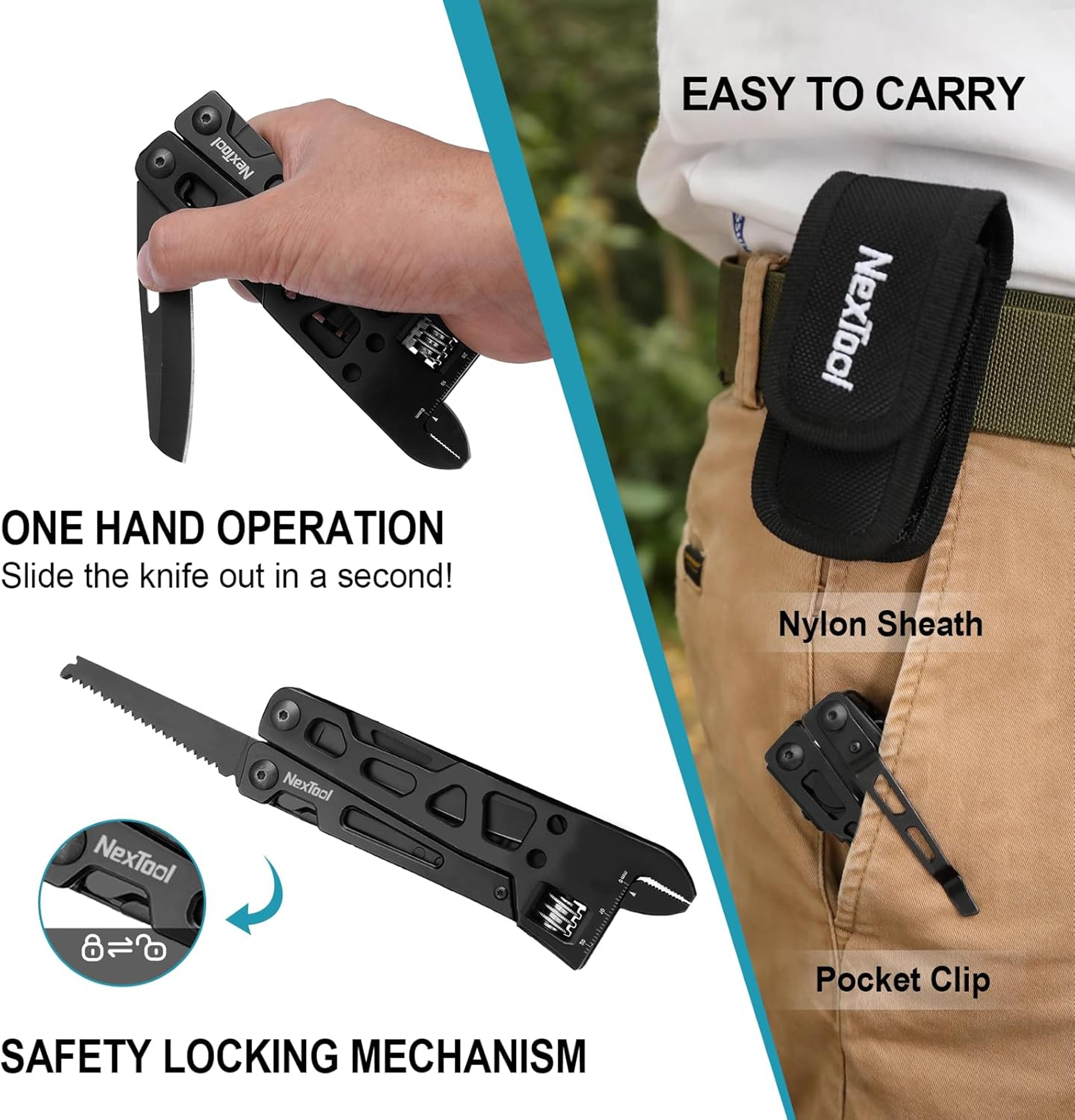 Multi Tool Adjustable Wrench With Pliers  Pocket Knife Compact And Versatile For Daily Maintenance 2
