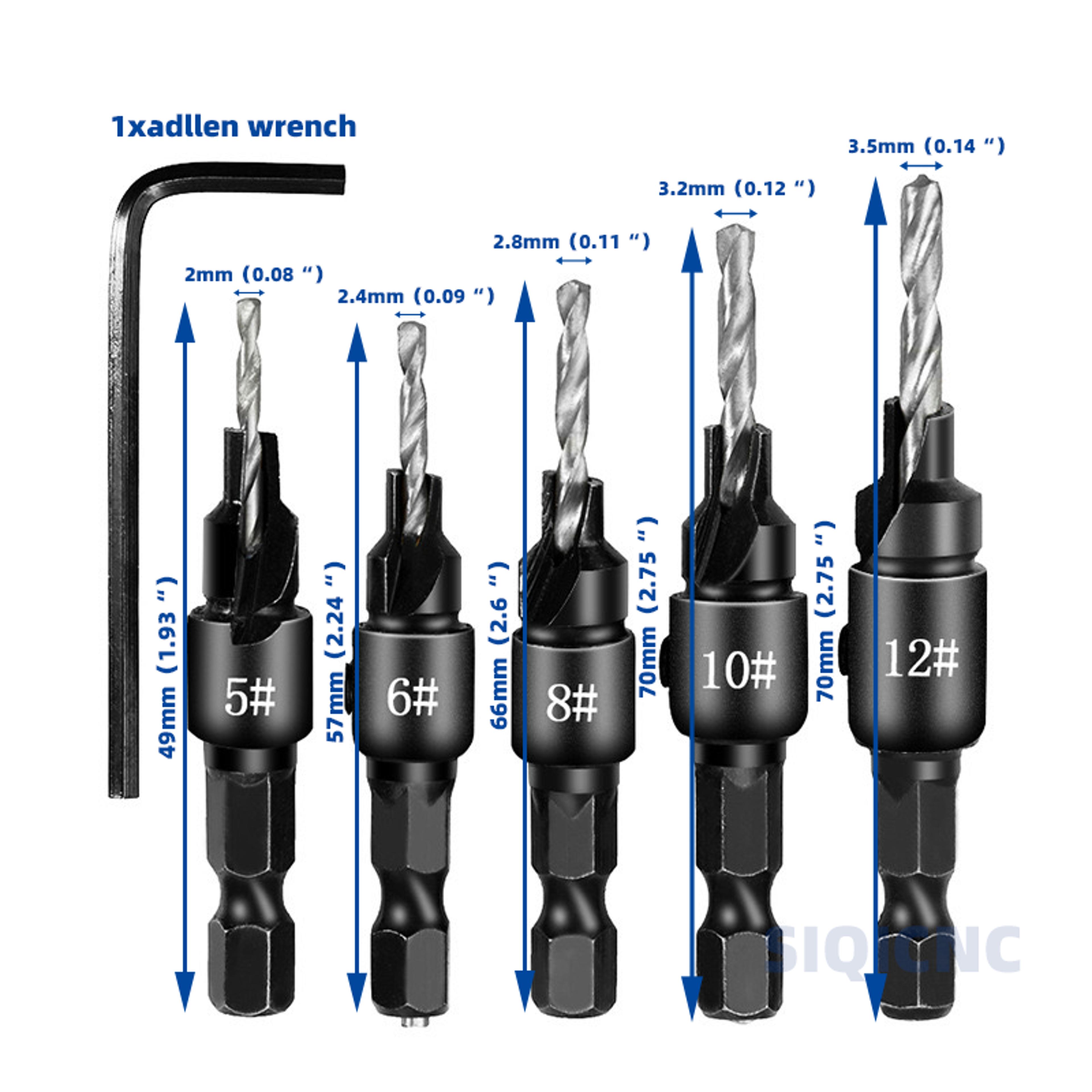 Woodworking Countersunk Drill With Hexagonal Handle Precision Chamfering Tool 0