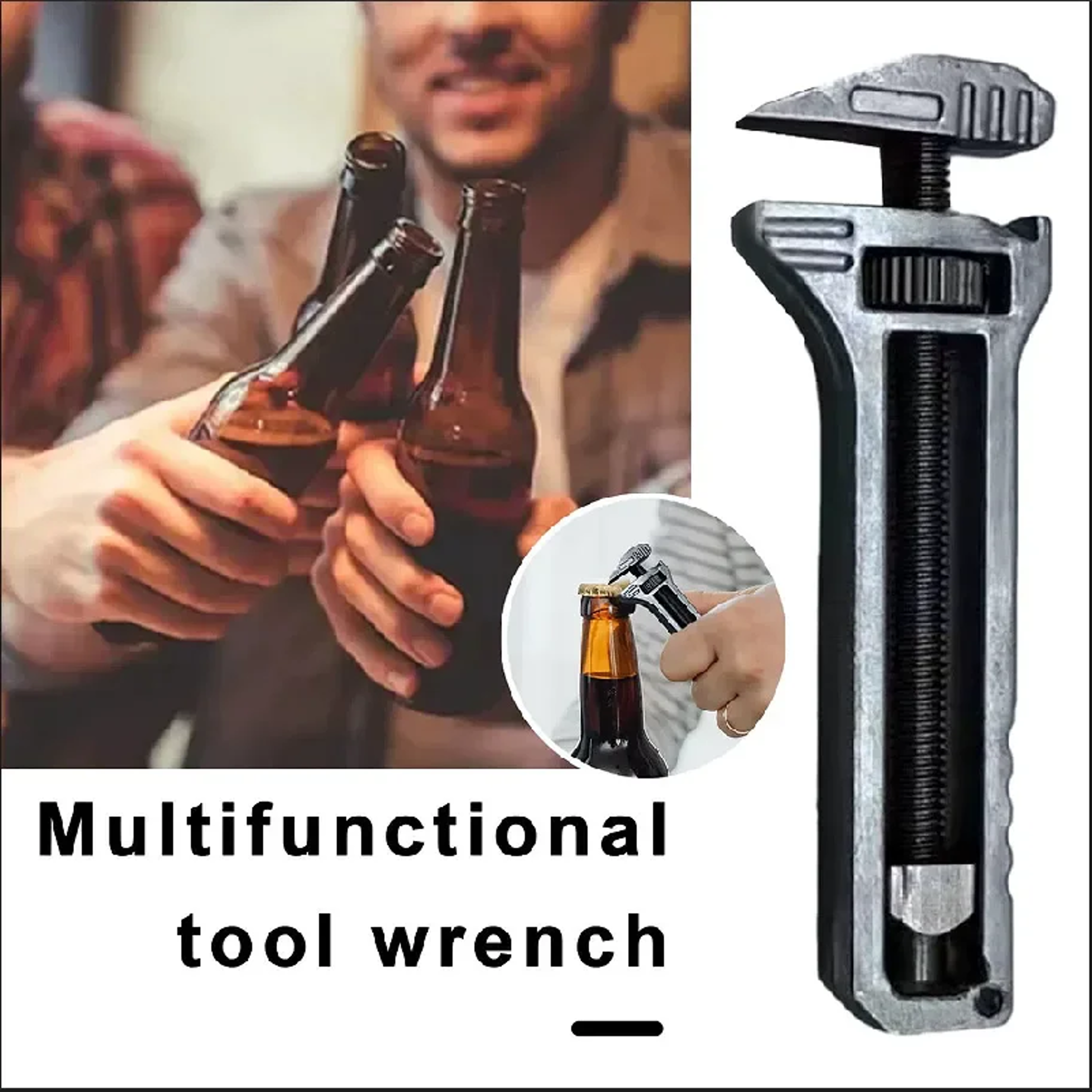 Compact Titanium Alloy Mini Wrench Multitool Portable Outdoor Tools With Bottle Opener  Keychain At 2