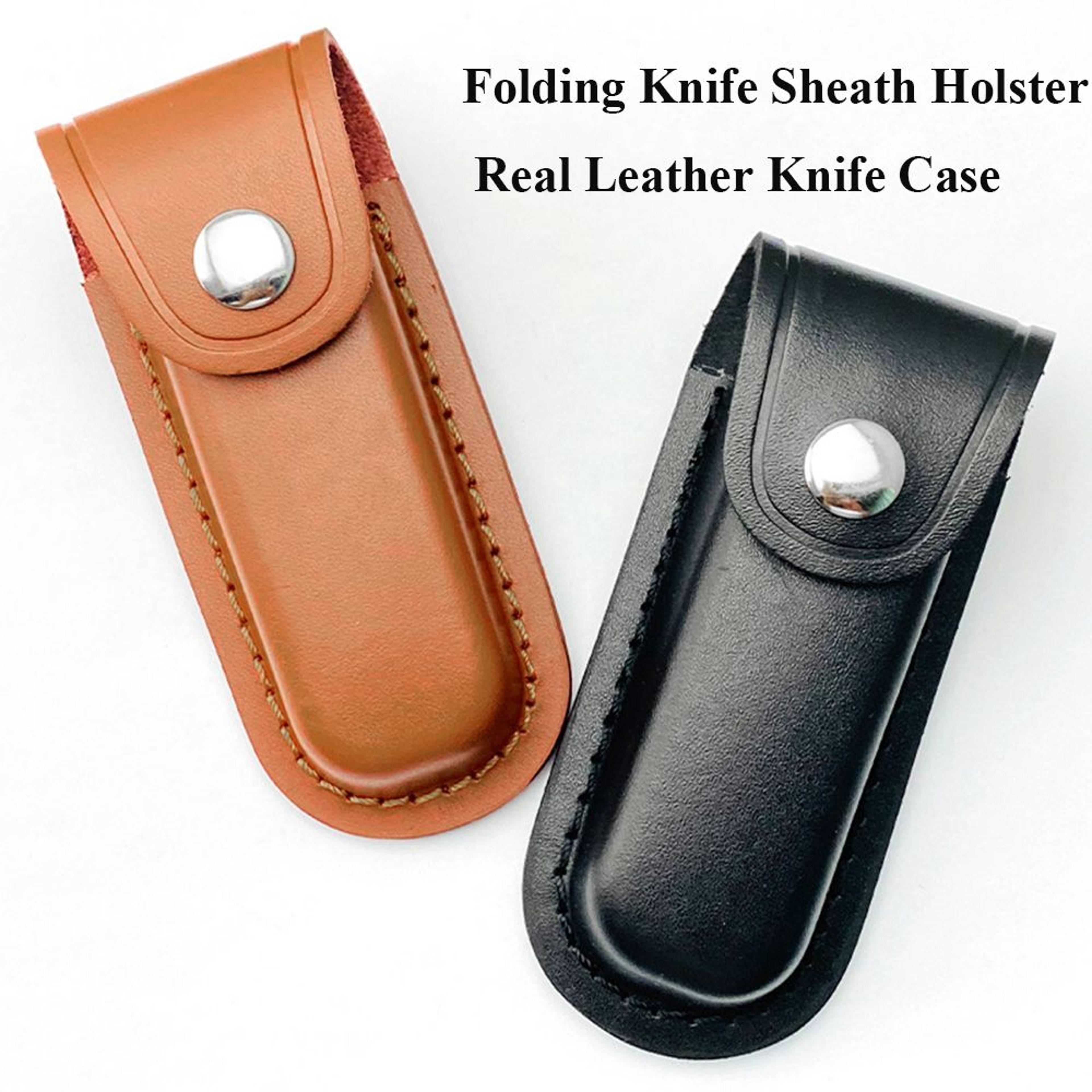 outdoor leather knife sheath holster for pocket knives & flashlights durable, compact, and versatile