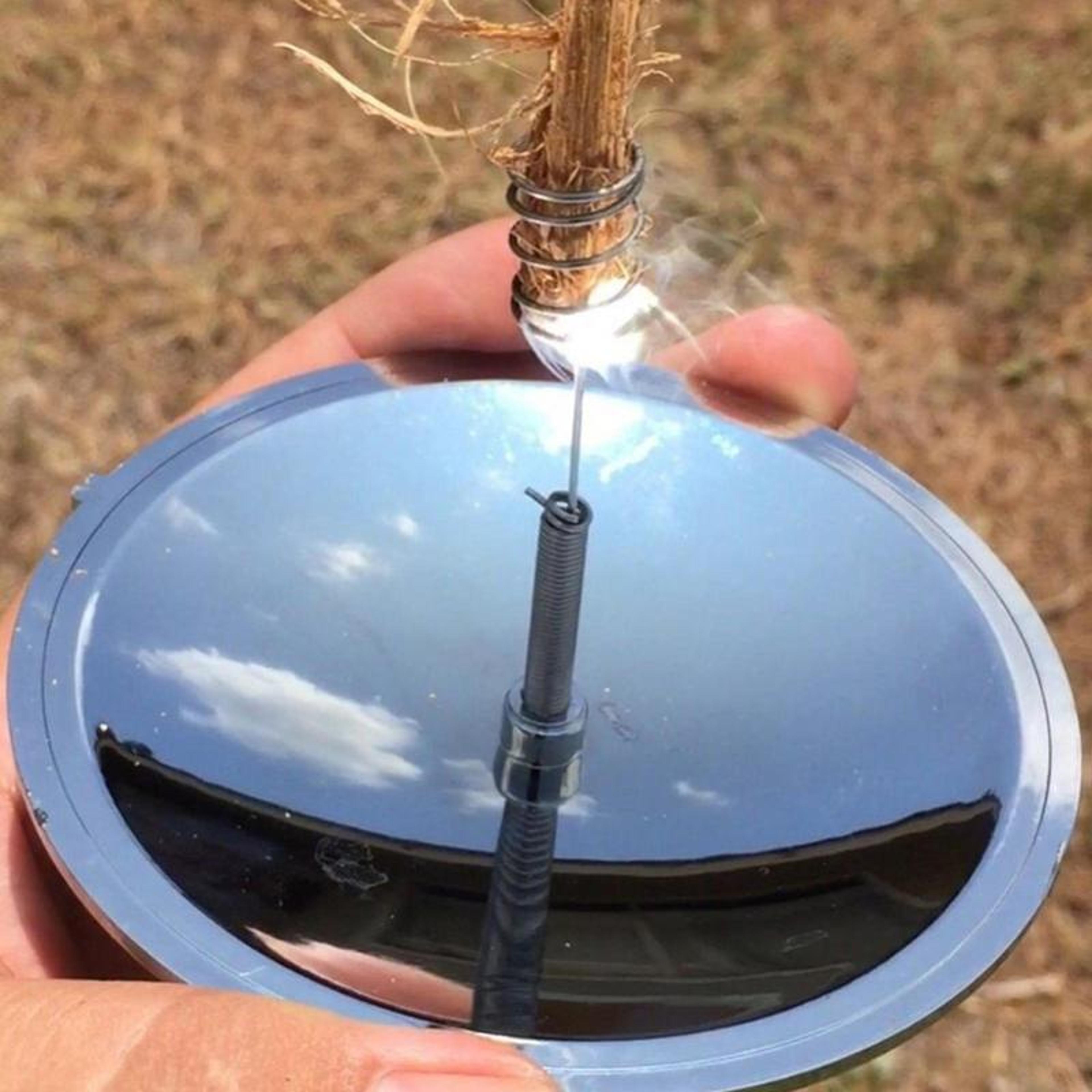 portable solar fire starter for outdoor survival emergency fire kit for camping, hiking & travel