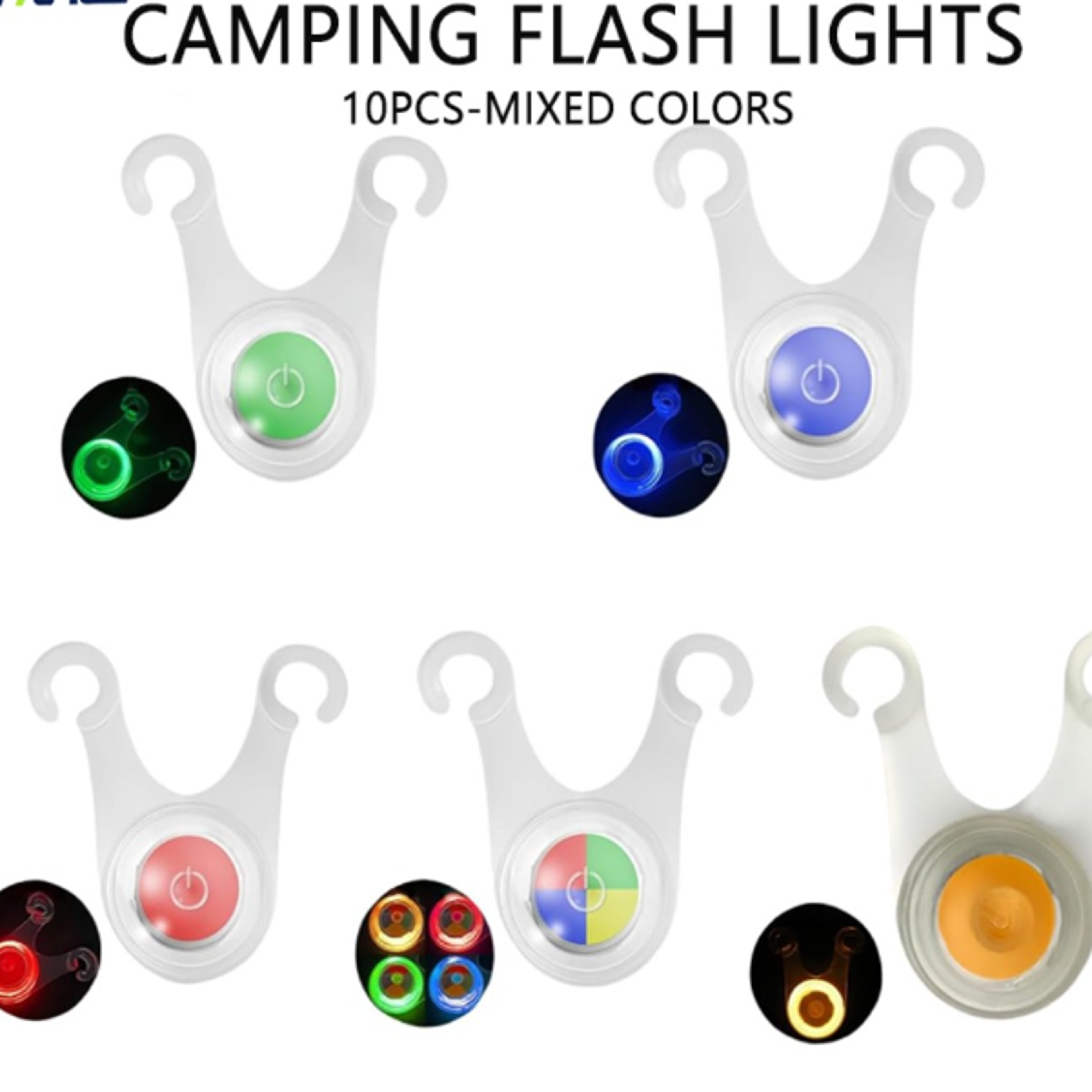TRALOW 10Pack Colorful Mini LED Camping Decorative LightsBicycle Taillights Easy to InstallThree