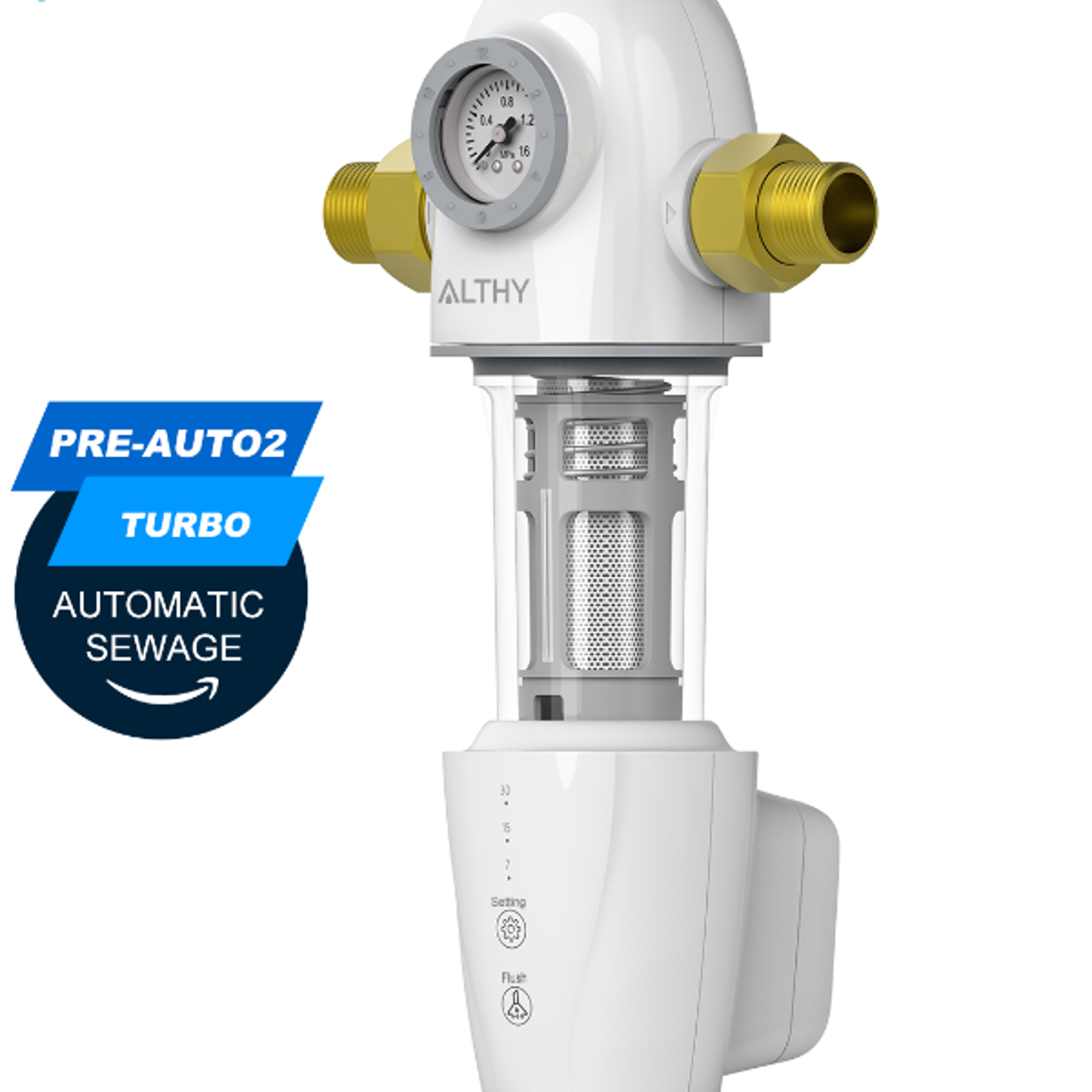 ALTHY PREAUTO2 Automatic Flushing Backwash Prefilter Spin Down Sediment Water Filter Central Whole