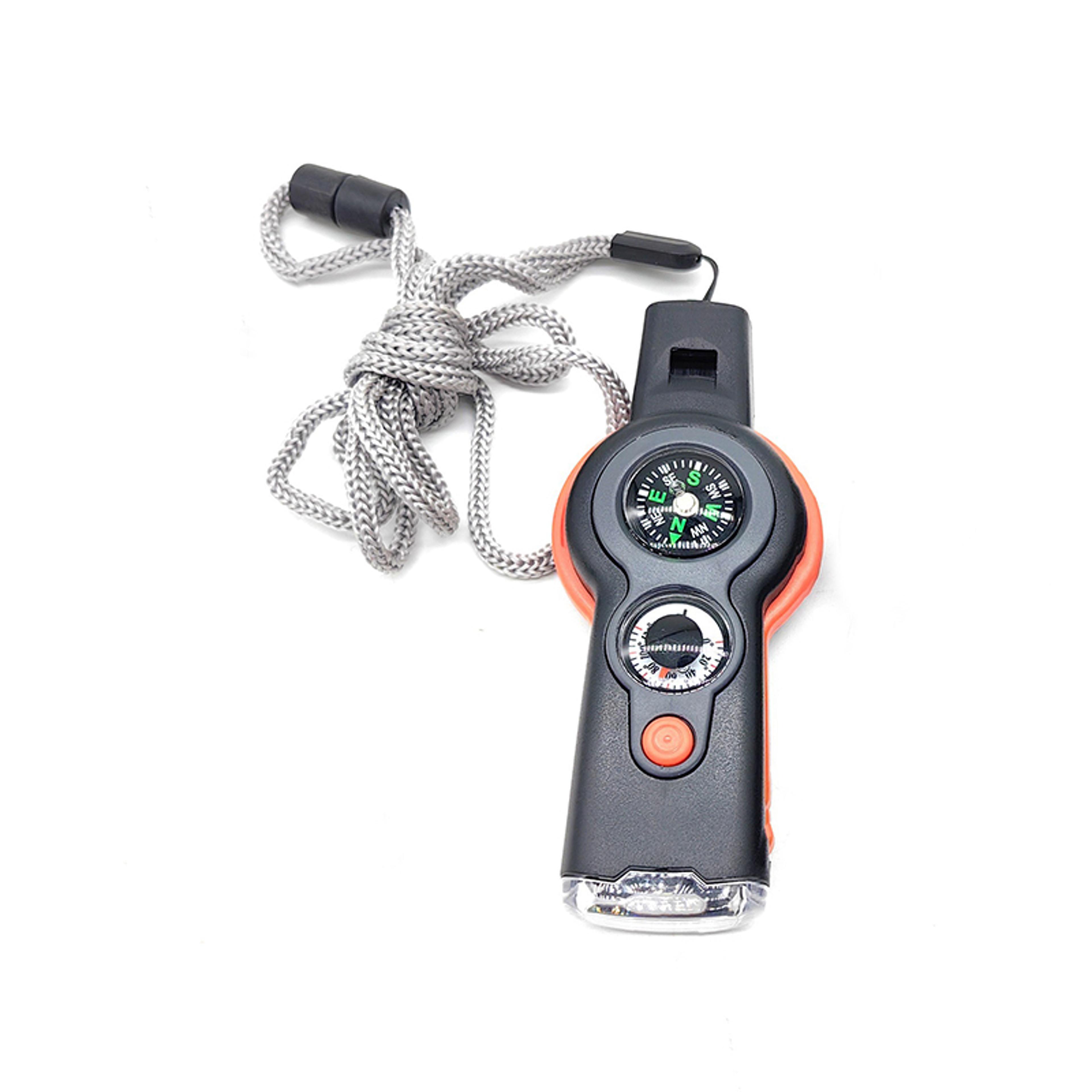 Multi Functional Survival Whistle With Compass Thermometer LED Light  Magnifying Glass 0