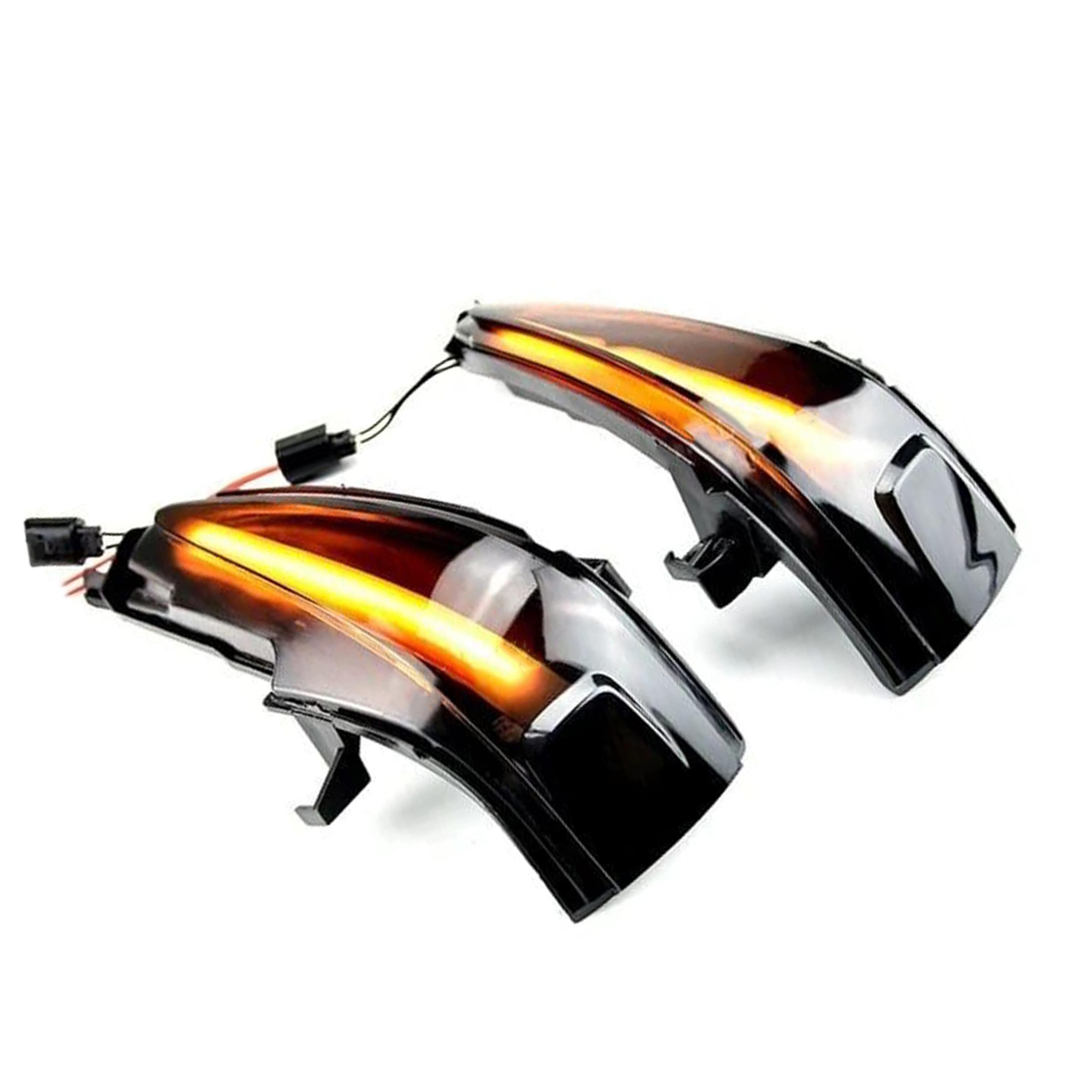 Side Mirror Sequential Turn Signal Light Dynamic LED Indicator With Glossy Black Lens Plug And Play 0