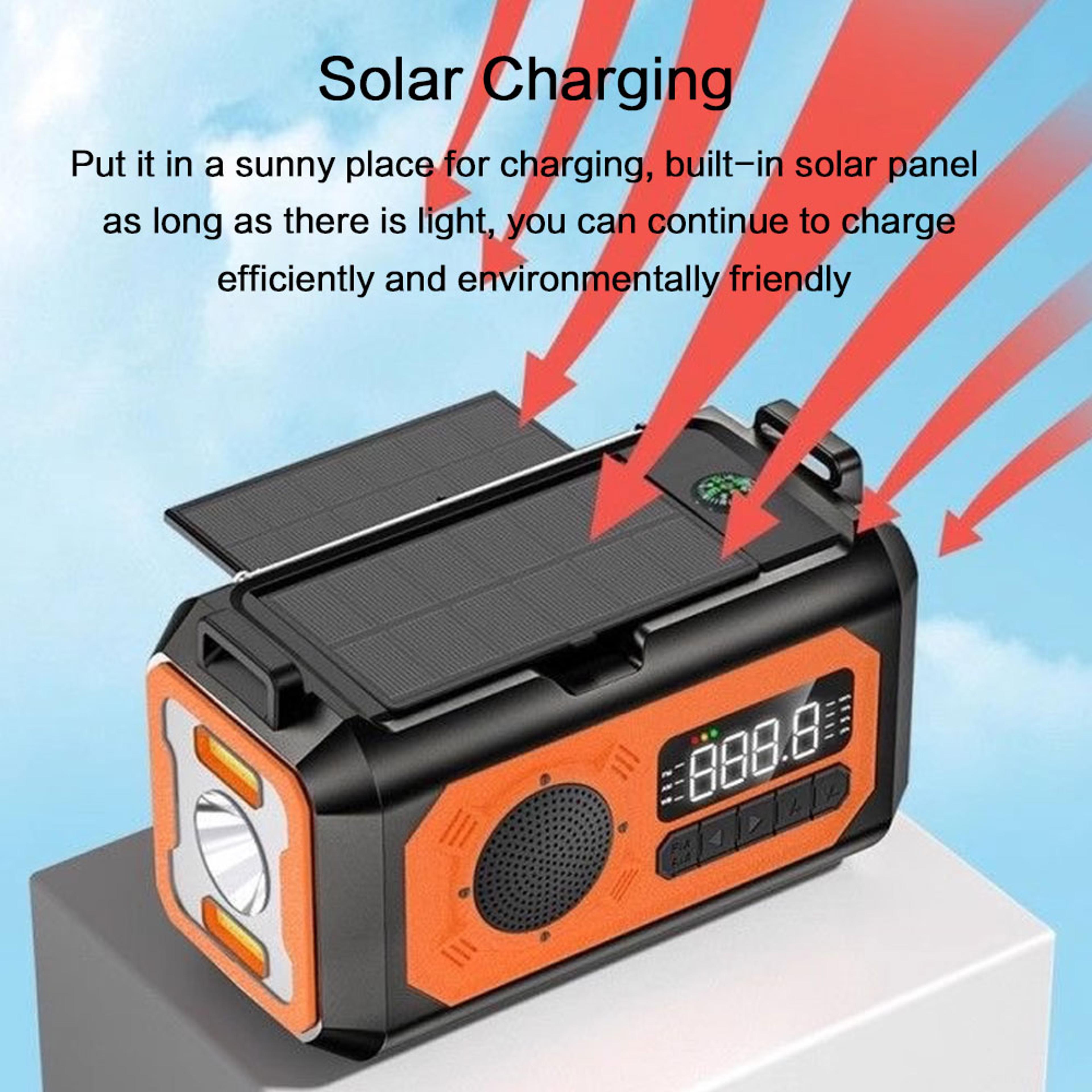 Solar Powered Portable Emergency Radio With NOAA Alerts  Hand Crank 3
