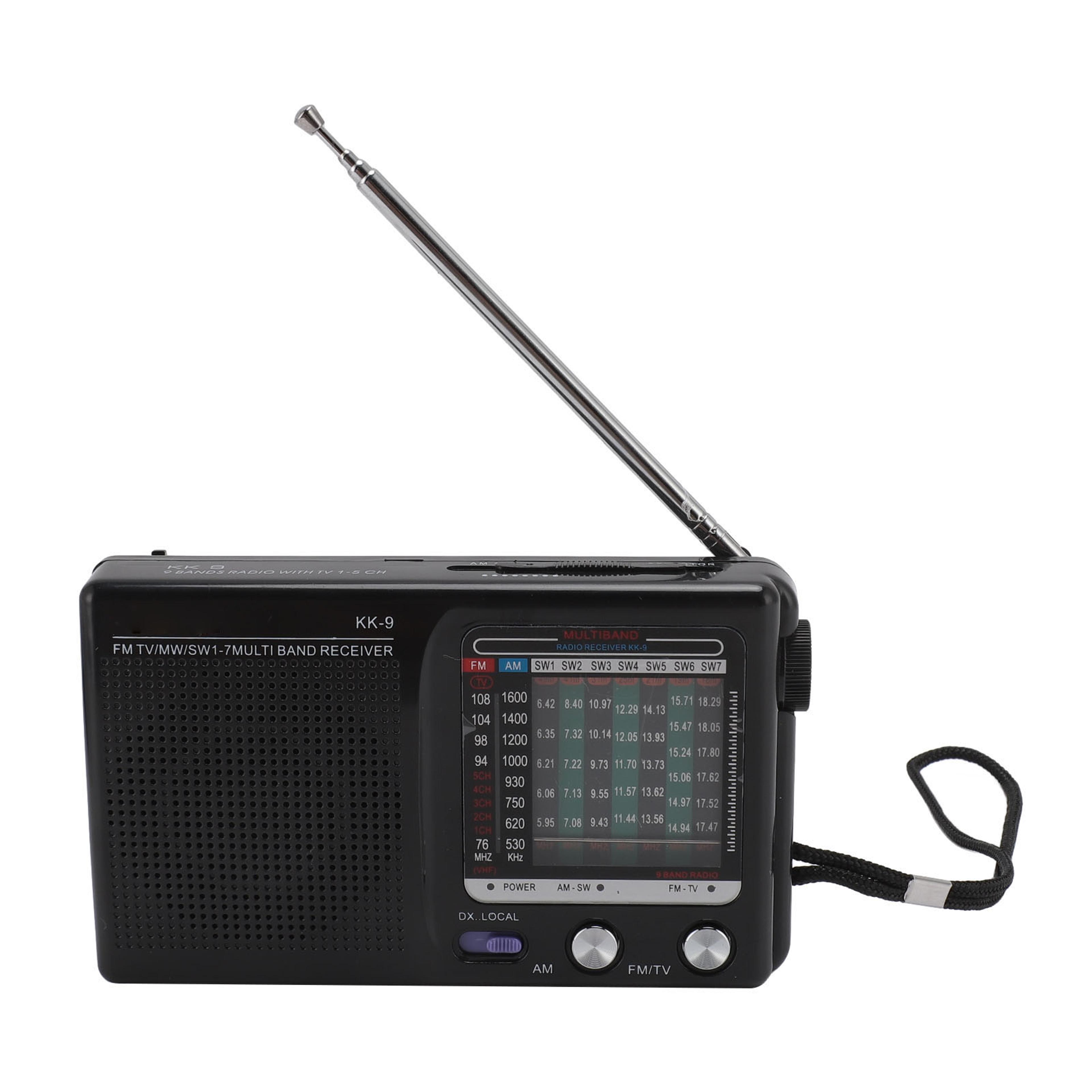 portable multi-band radio with bluetooth for emergency fm, am & sw bands, battery powered for seniors