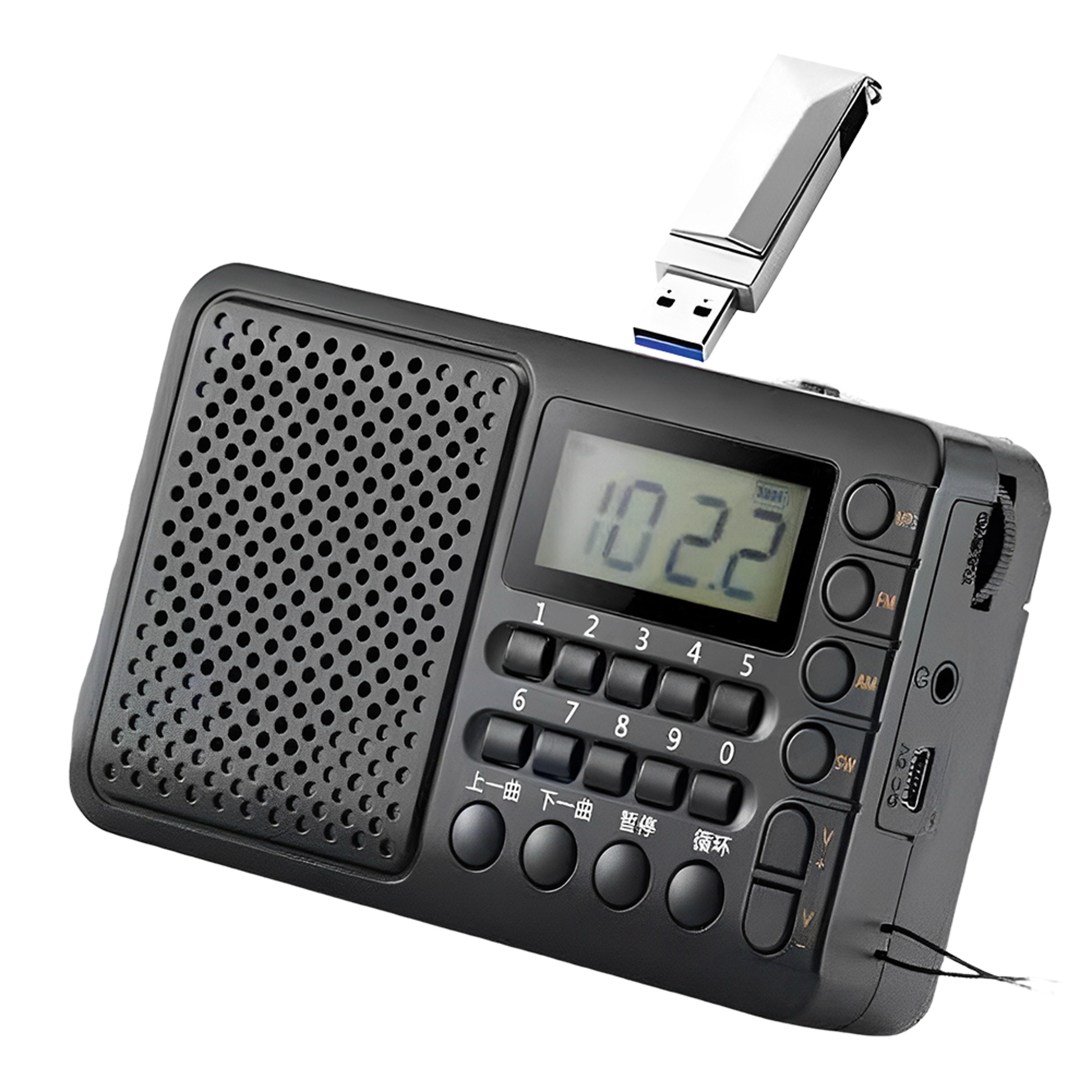 portable radio with led display, tf card & usb music player for home & outdoor use