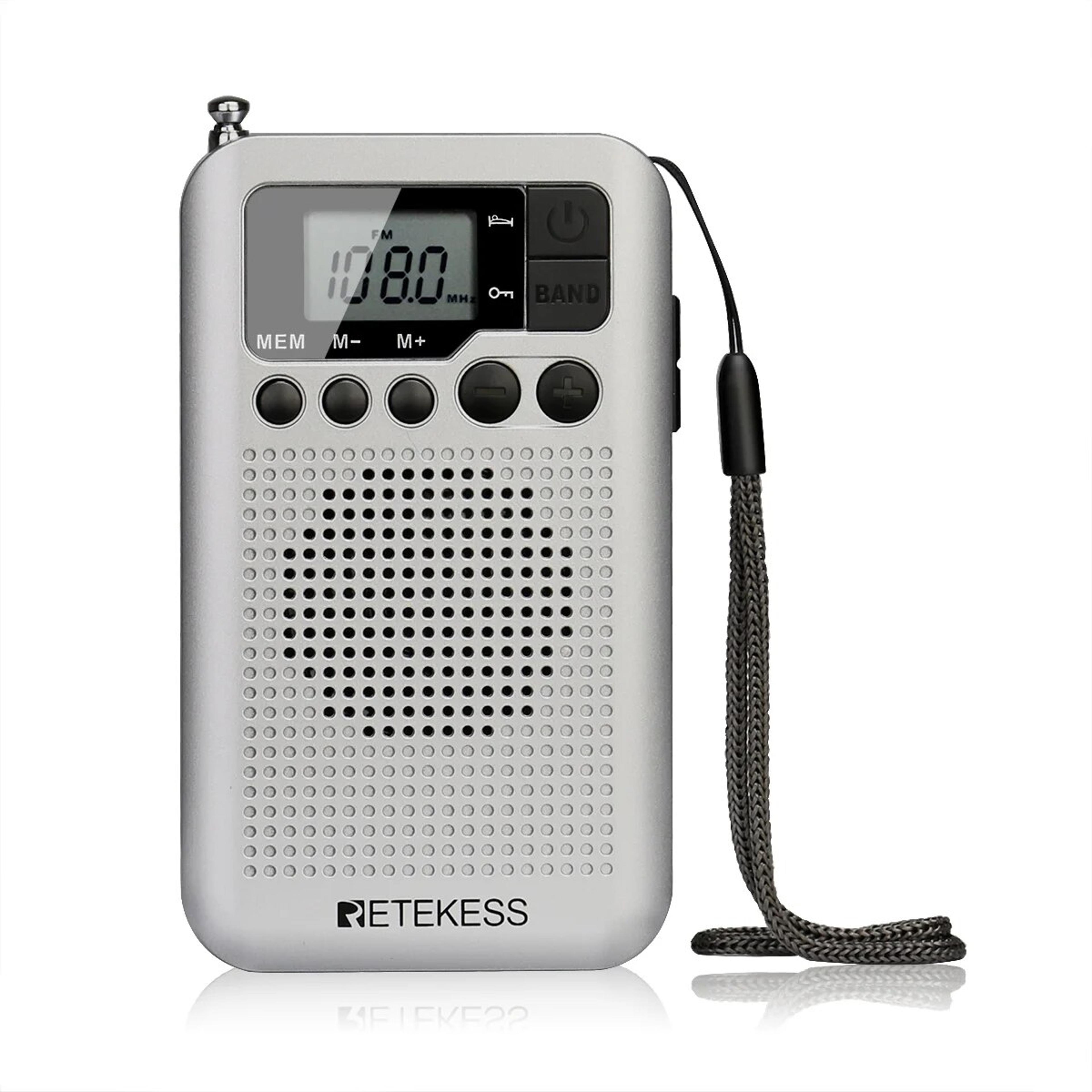 mini portable am fm radio with lcd display & built in speaker