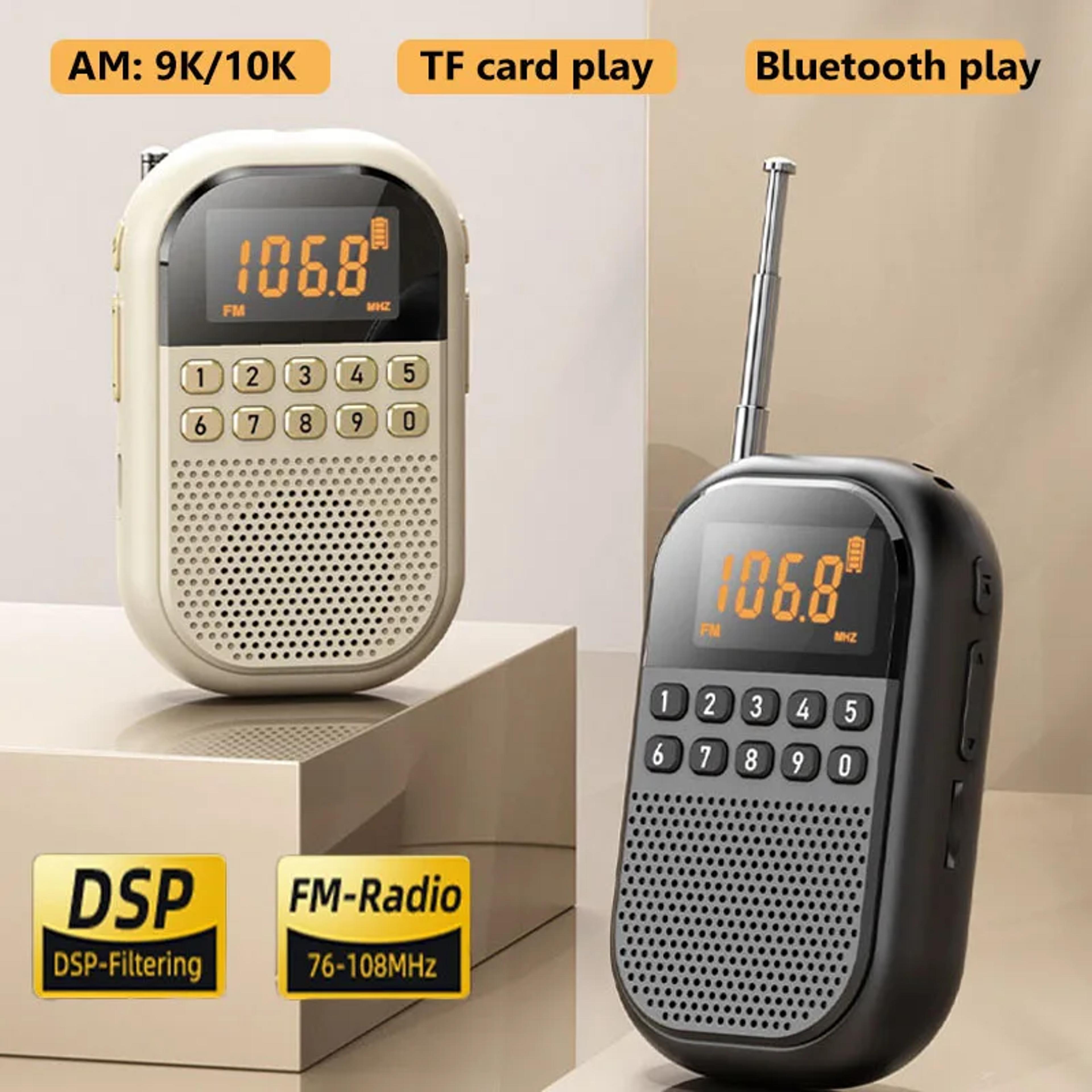 Mini Portable FM AM Radio With Bluetooth  TF Card Music Player 3