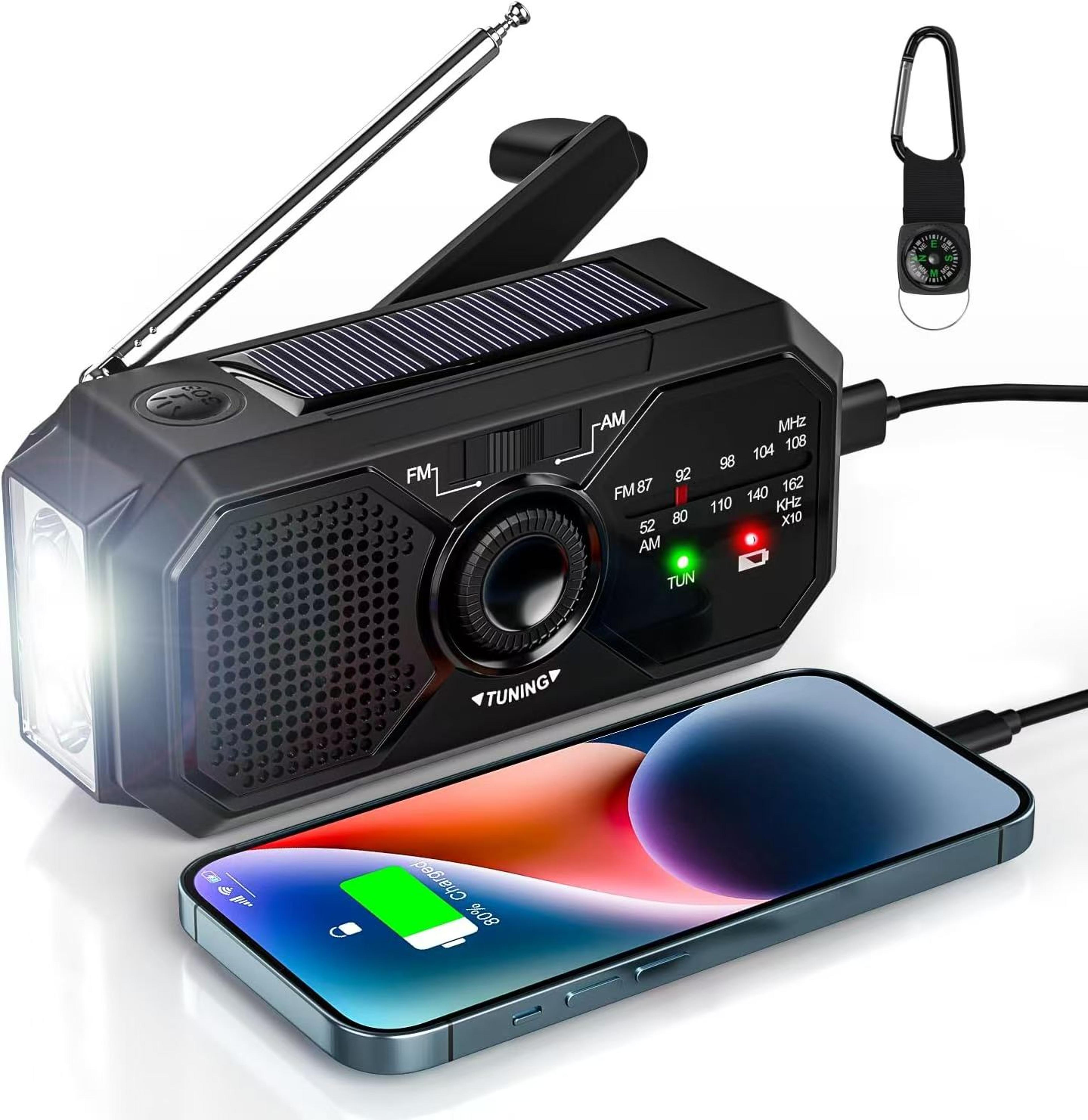 Multifunctional Solar Hand Crank Dynamo Radio With Torch  SOS Alarm Outdoor Power Bank For Camping  0