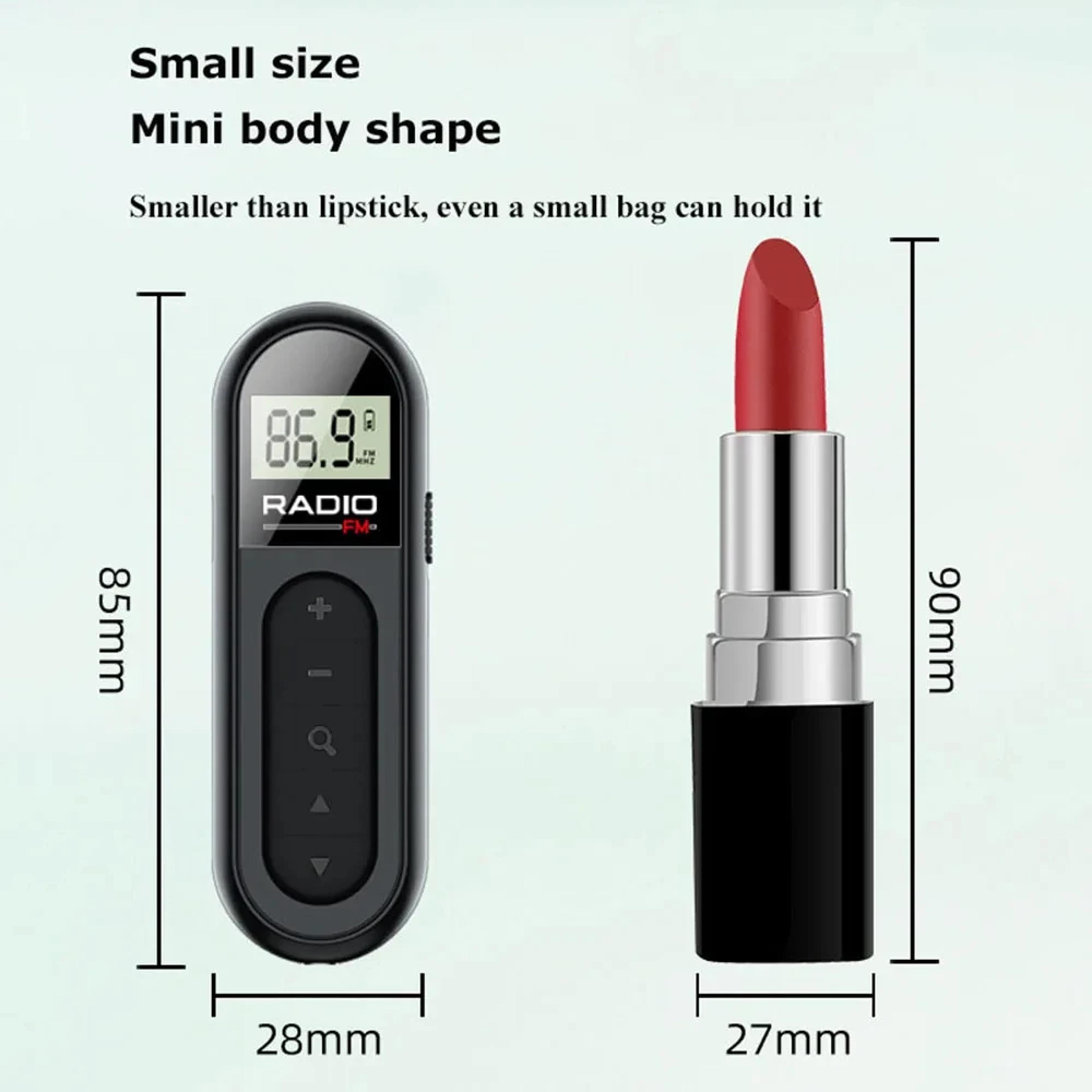 Mini Portable FM Radio Receiver With LCD Display And Wired Headphones 4
