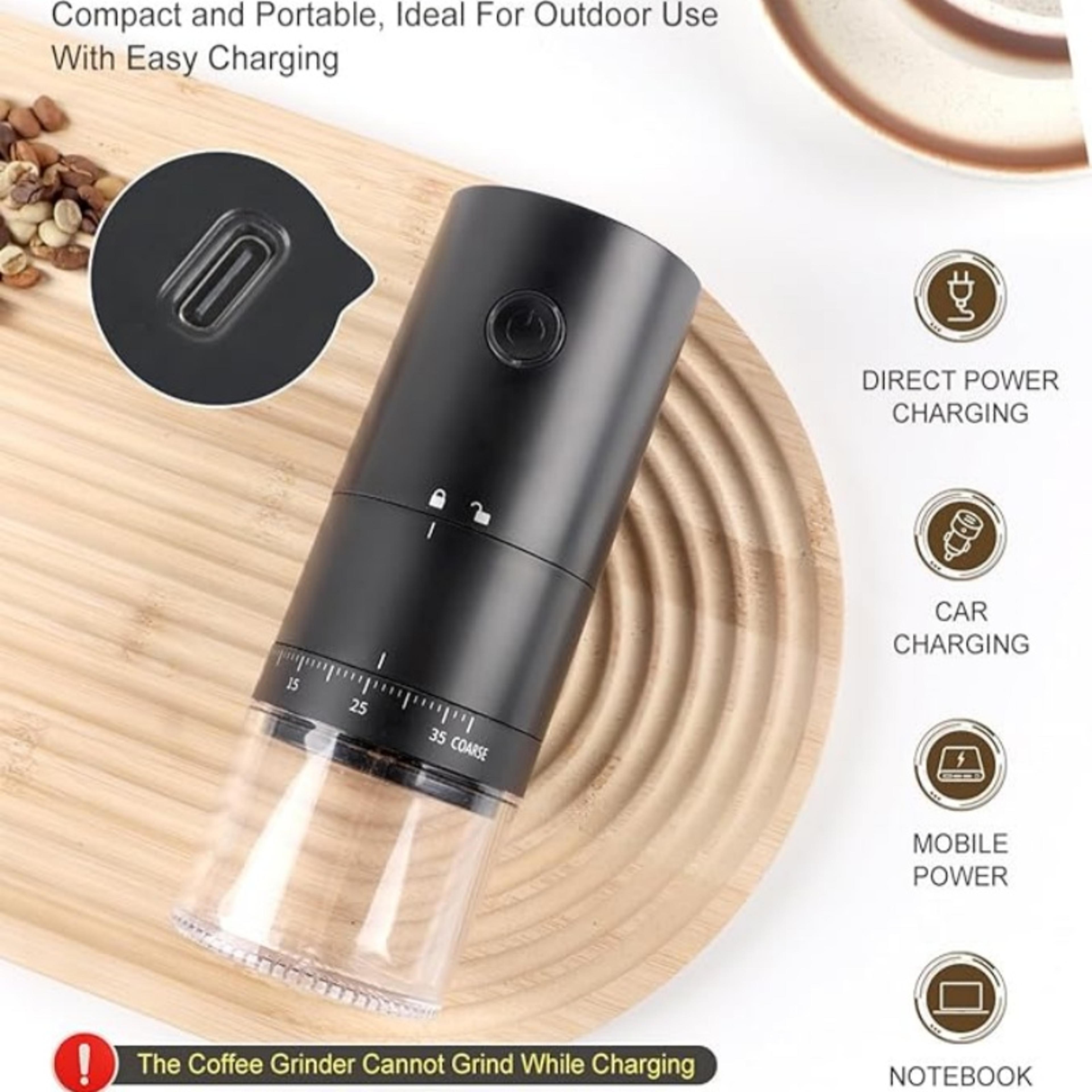 Portable Electric Coffee Grinder USB Rechargeable Ceramic Burr With Grind Settings 4