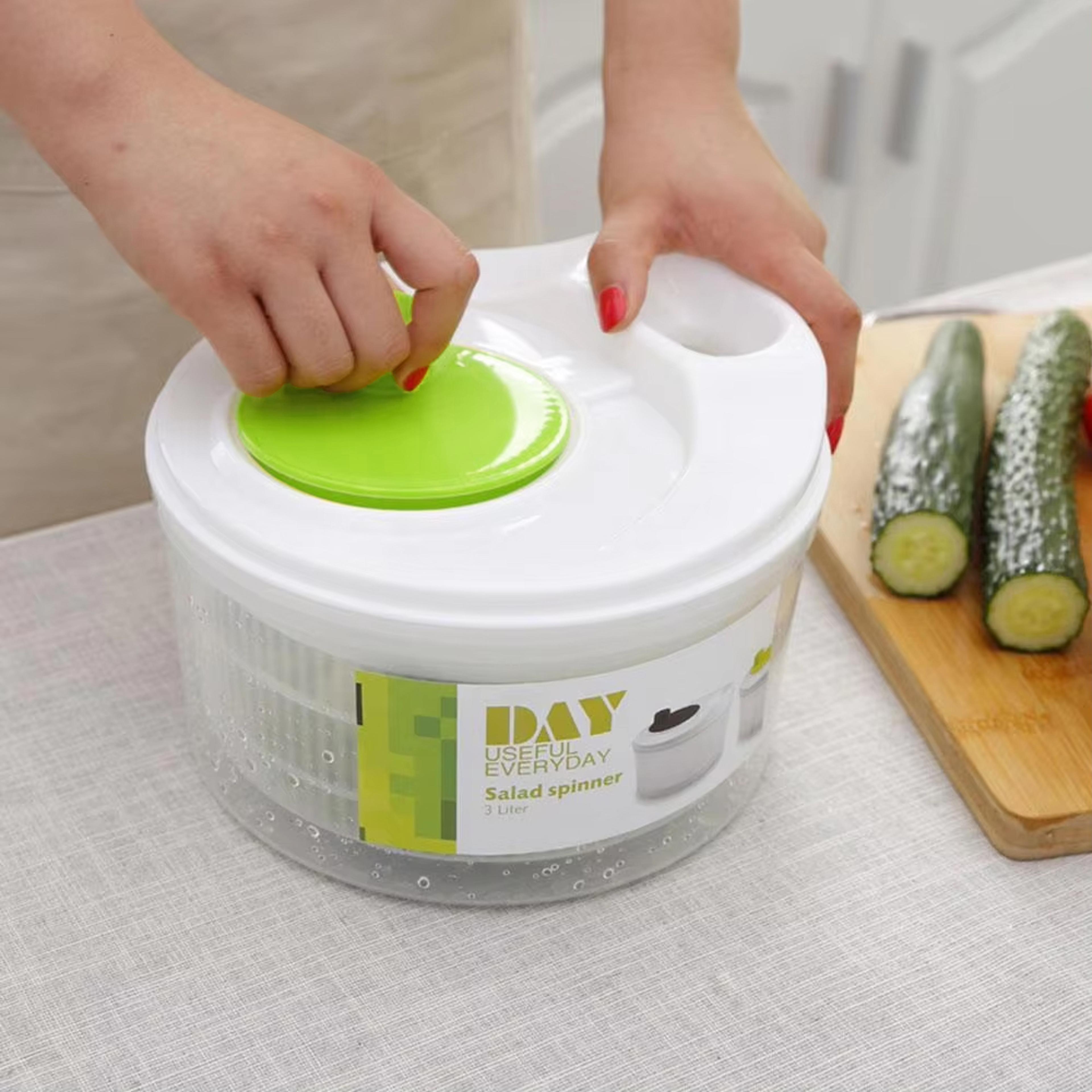 FreshSpin Manual Salad Spinner  Vegetable Dehydrator Basket 0