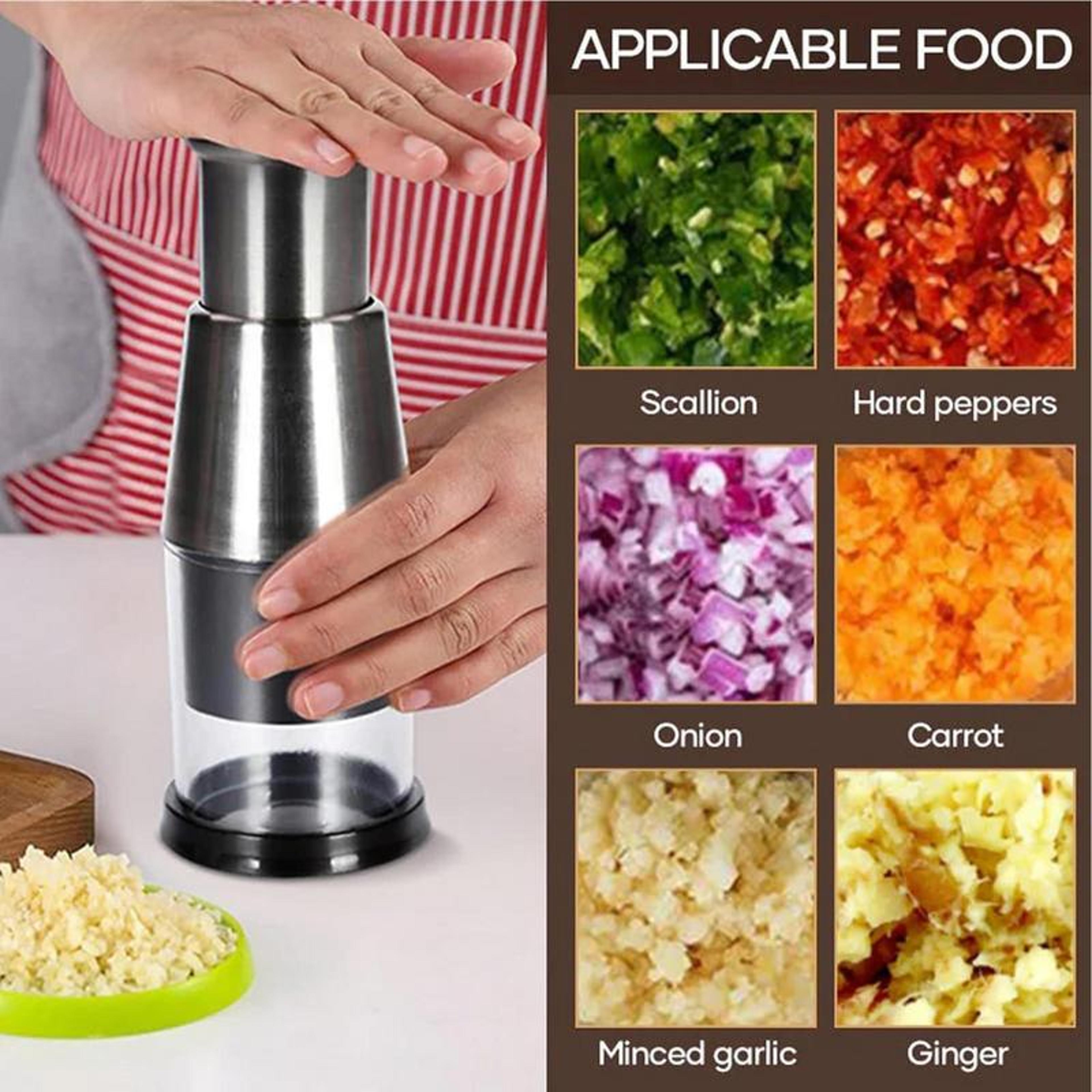 QuickPress Manual Food Chopper  Garlic Mincer For Effortless Kitchen Prep 6