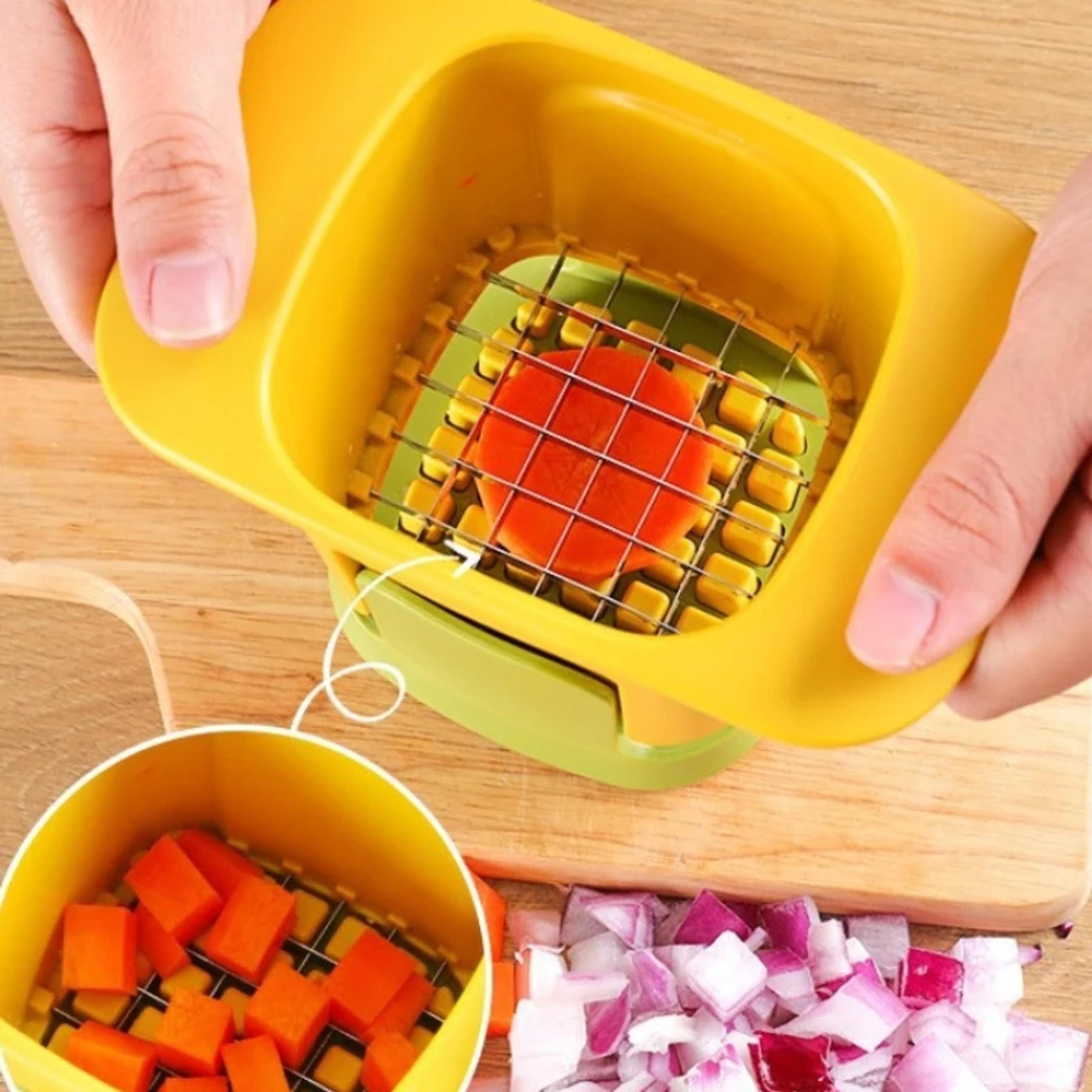 Multi Blade Vegetable Chopper And Garlic Press Cutter Manual Food Slicer For Quick Prep 3