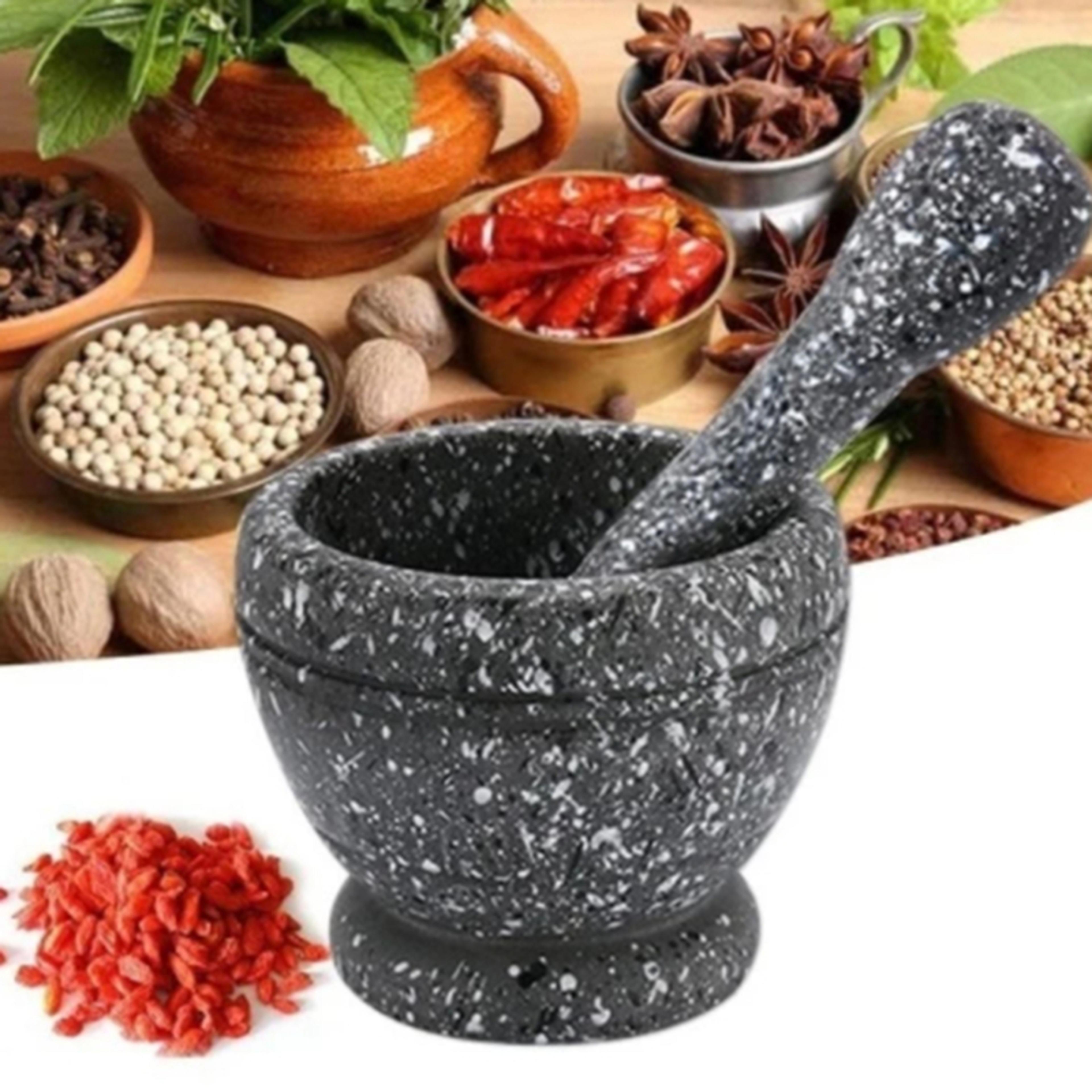 natural style granite mortar and pestle herb & spice garlic crusher & spice grinder bowl kitchen tool