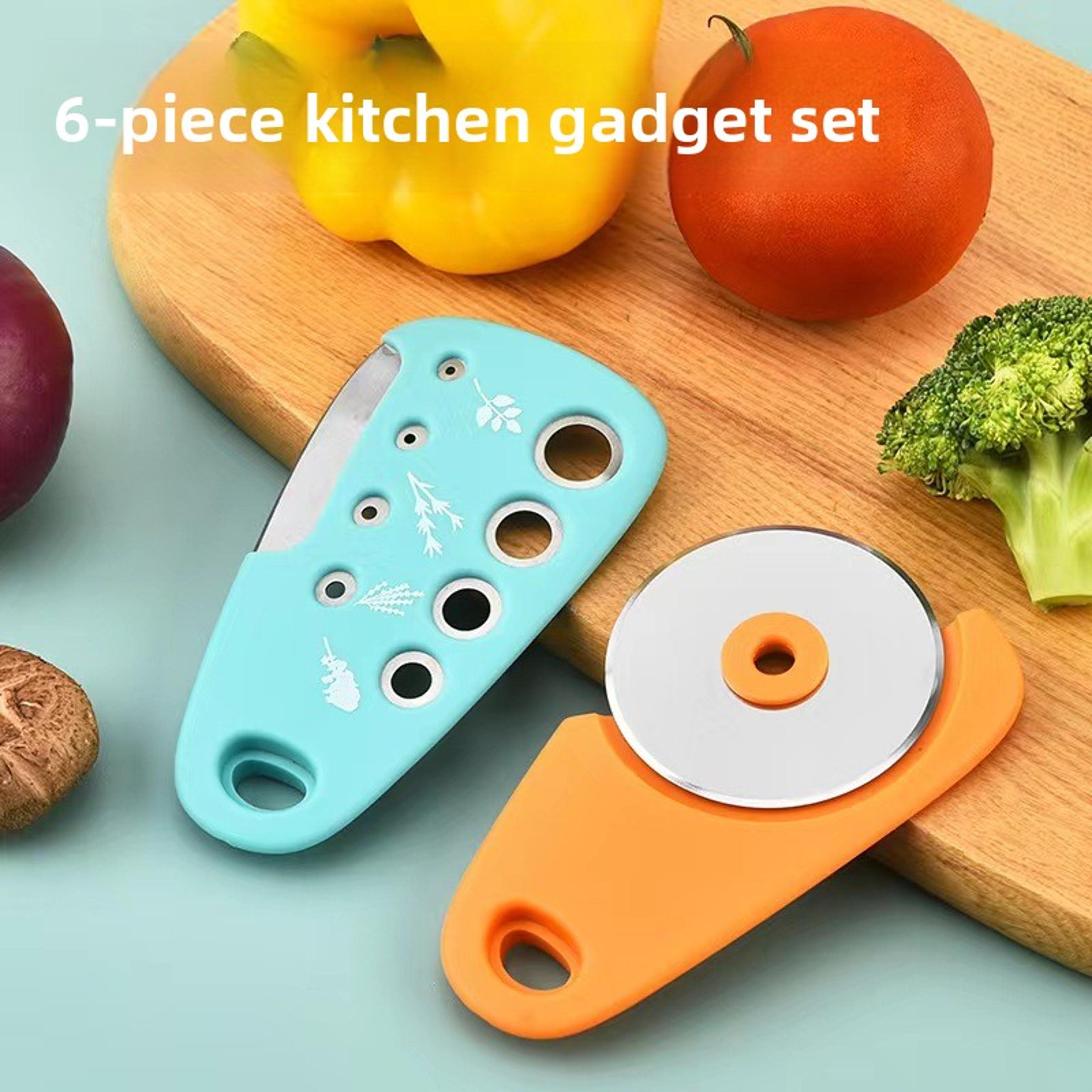 Ultimate Kitchen Gadget Set With Premium Pizza Cutter Garlic Grinder Vegetable Peeler  Bottle Opene 5