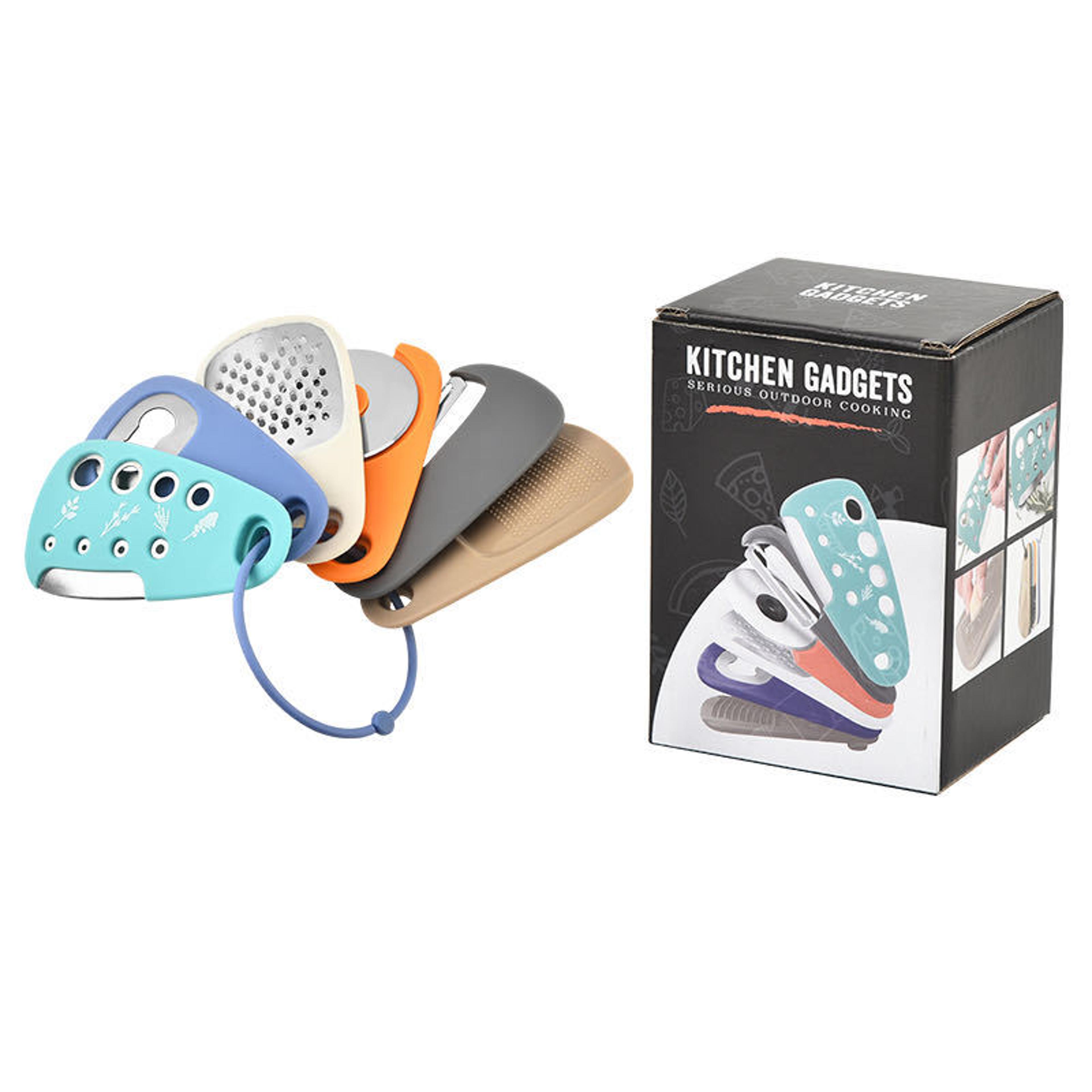 Ultimate Kitchen Gadget Set With Premium Pizza Cutter Garlic Grinder Vegetable Peeler  Bottle Opene 3