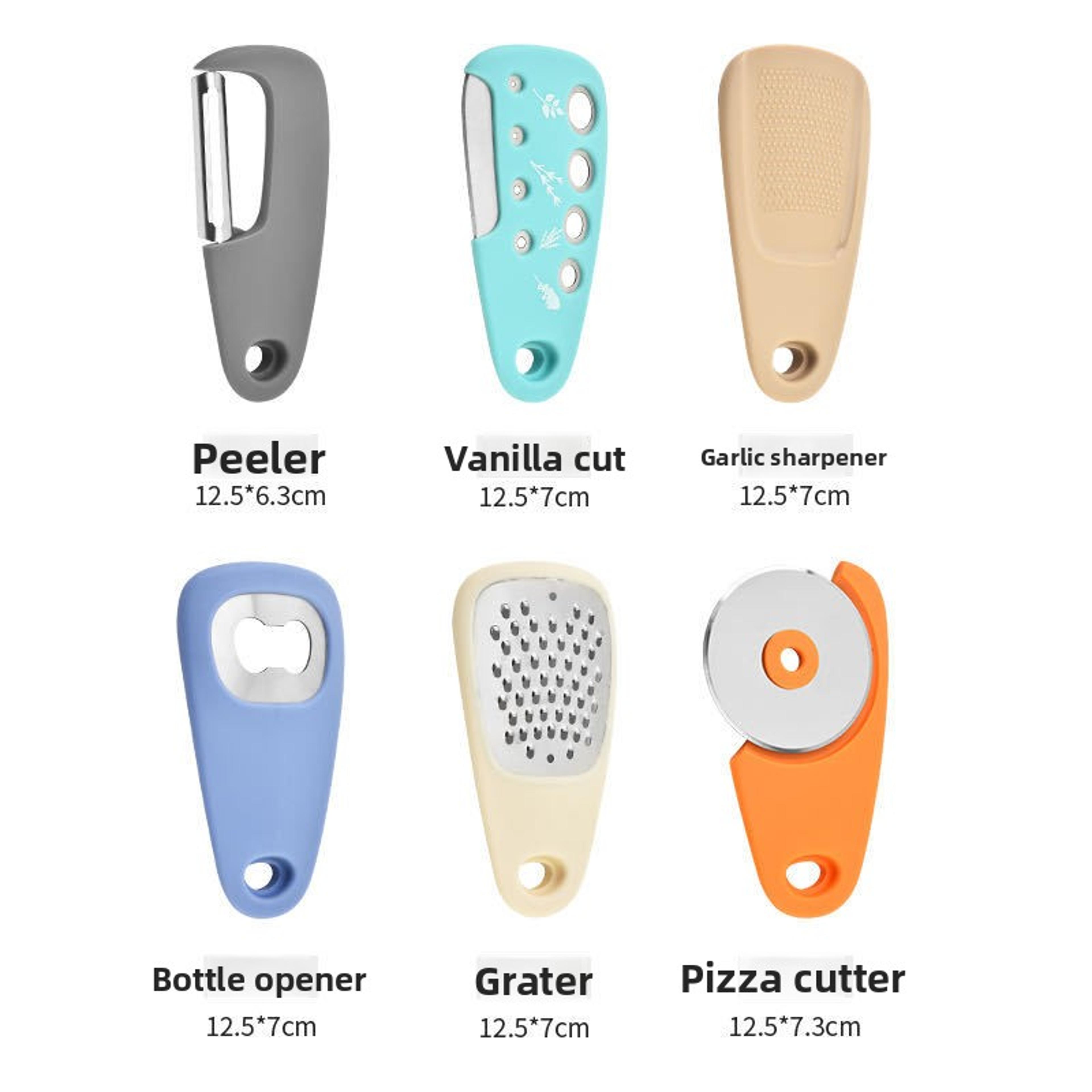 Ultimate Kitchen Gadget Set With Premium Pizza Cutter Garlic Grinder Vegetable Peeler  Bottle Opene 4