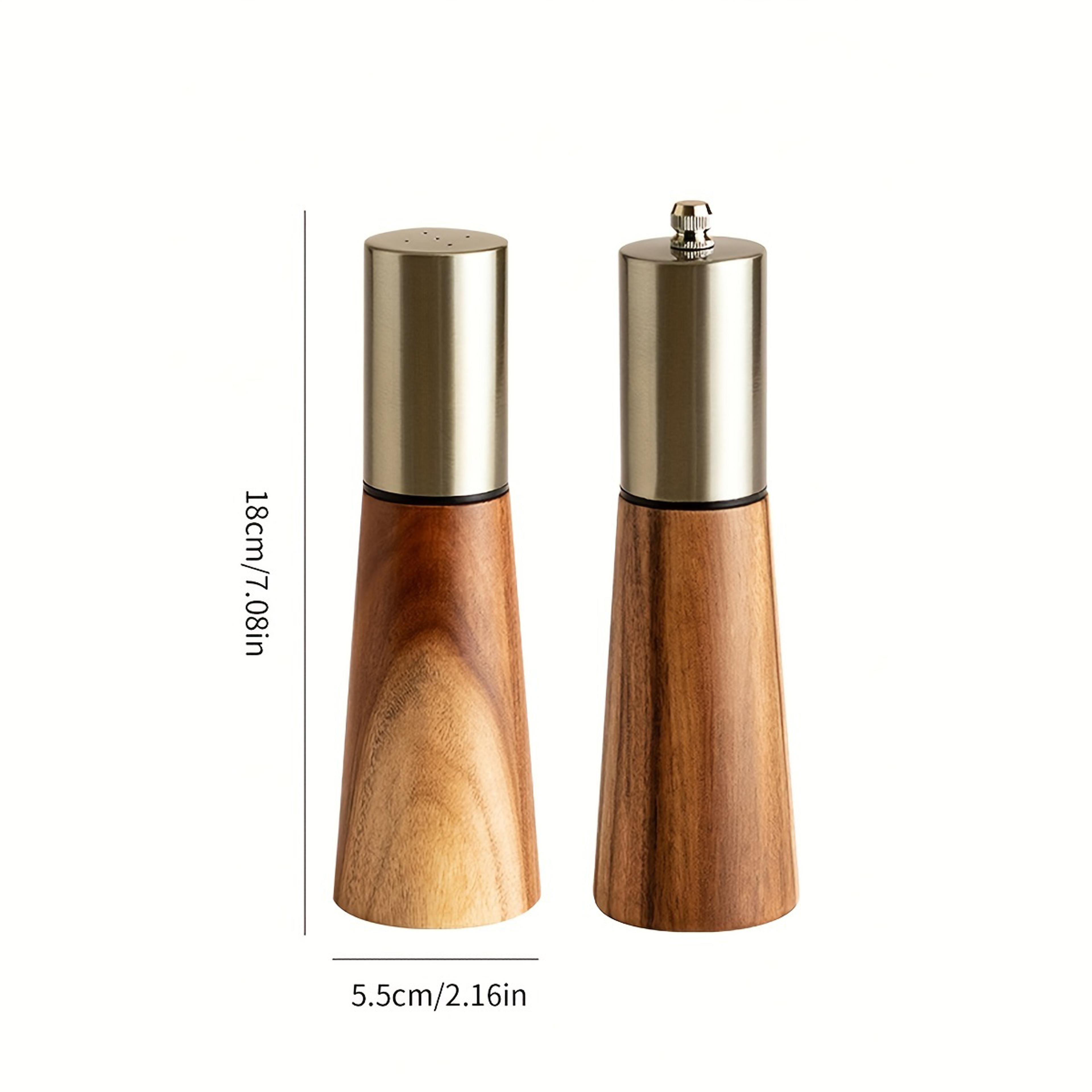Wooden Pepper Grinder  Salt Shaker Set Ceramic Core Manual Spice Mill For Fresh Flavoring 3